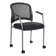 Titanium Finish Visitors Chair - Coal