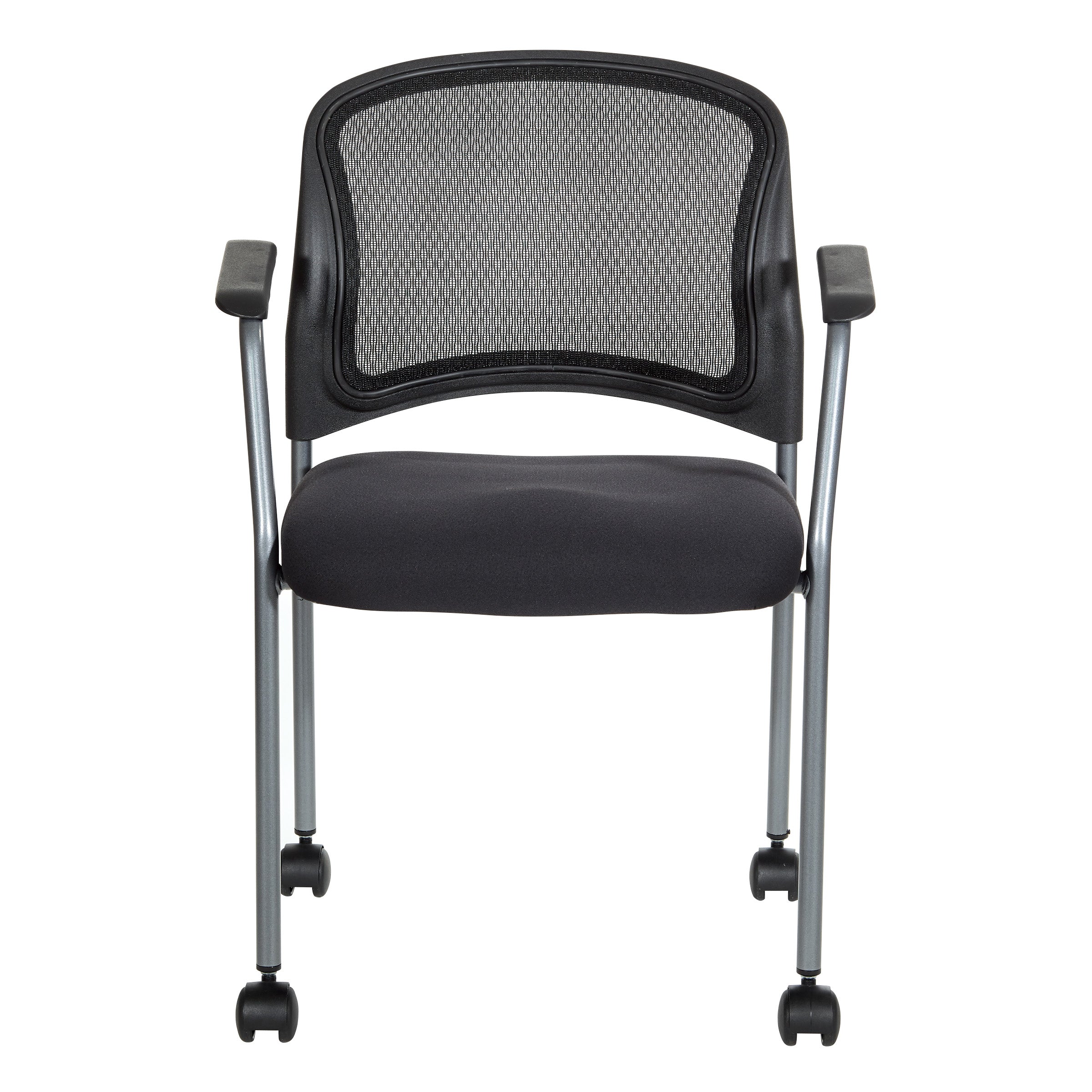 Titanium Finish Visitors Chair - Coal