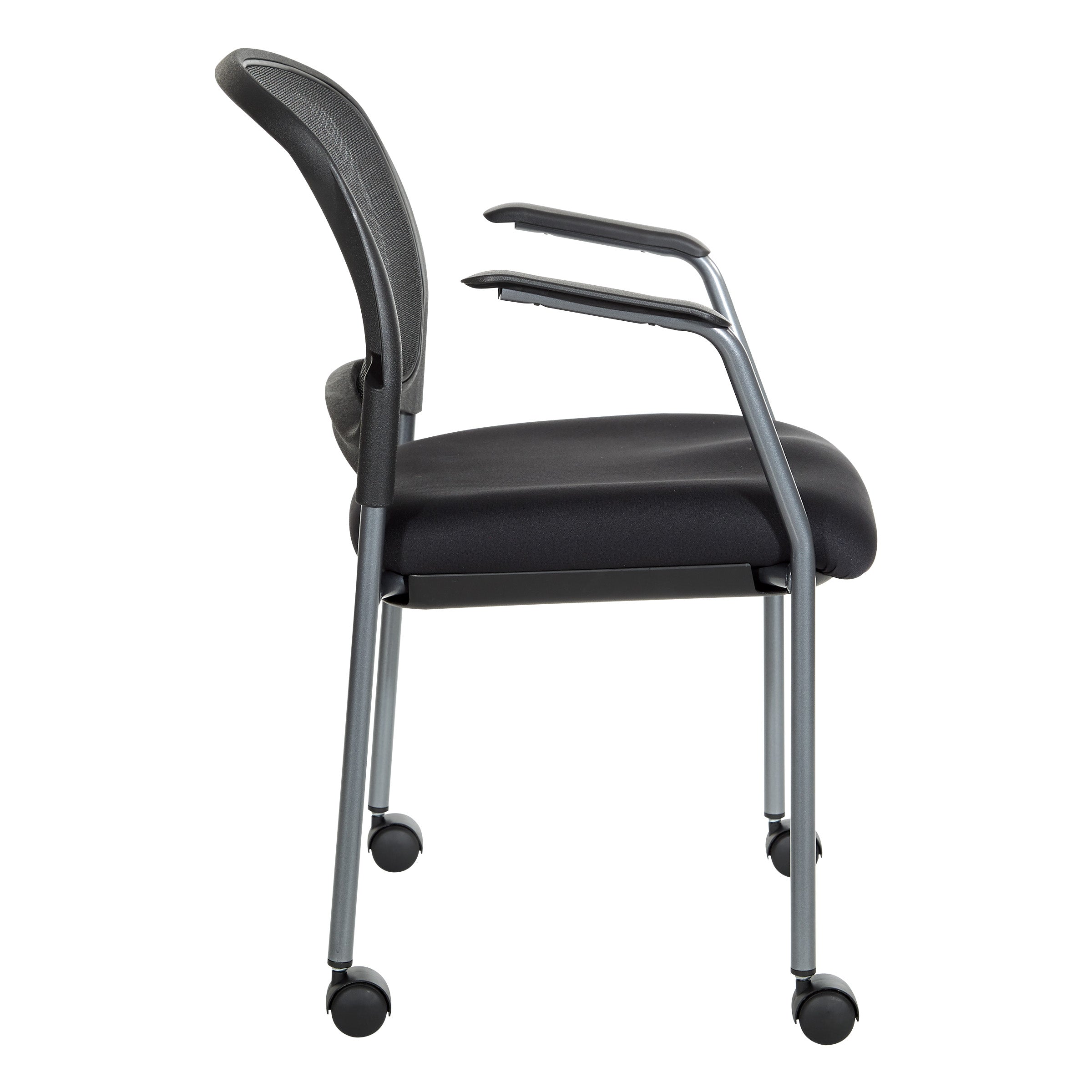 Titanium Finish Visitors Chair - Coal