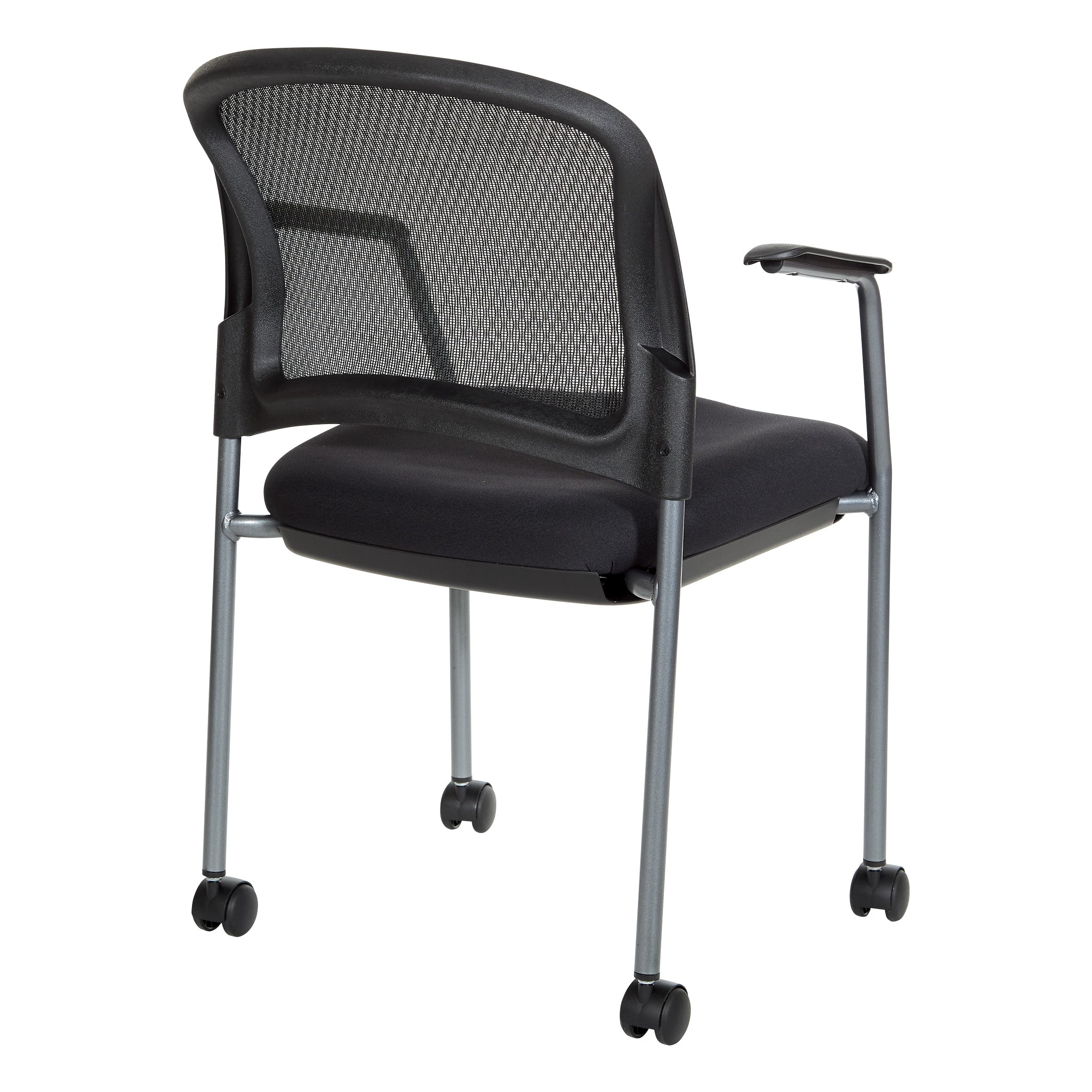 Titanium Finish Visitors Chair - Coal
