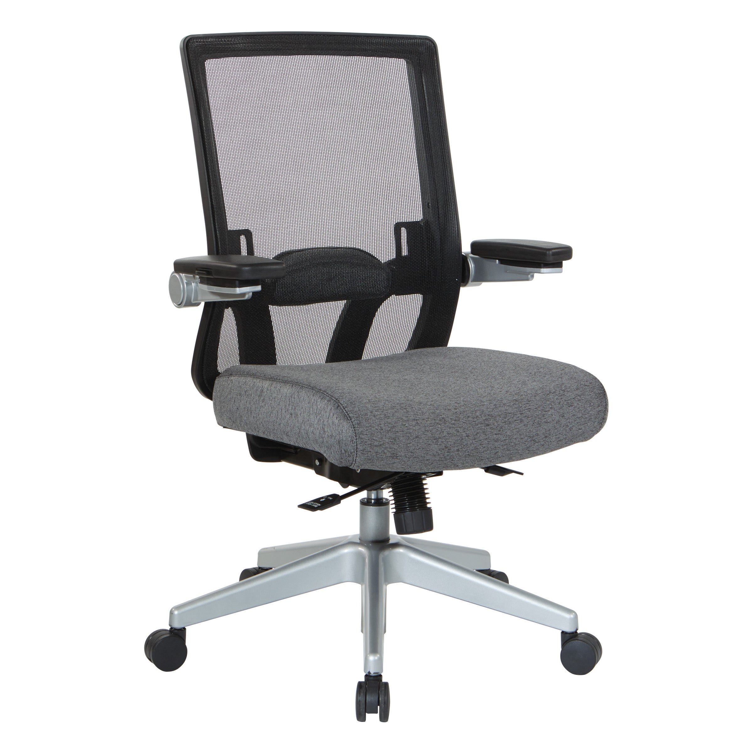 Black Mesh Back Flip Armchair - Charcoal