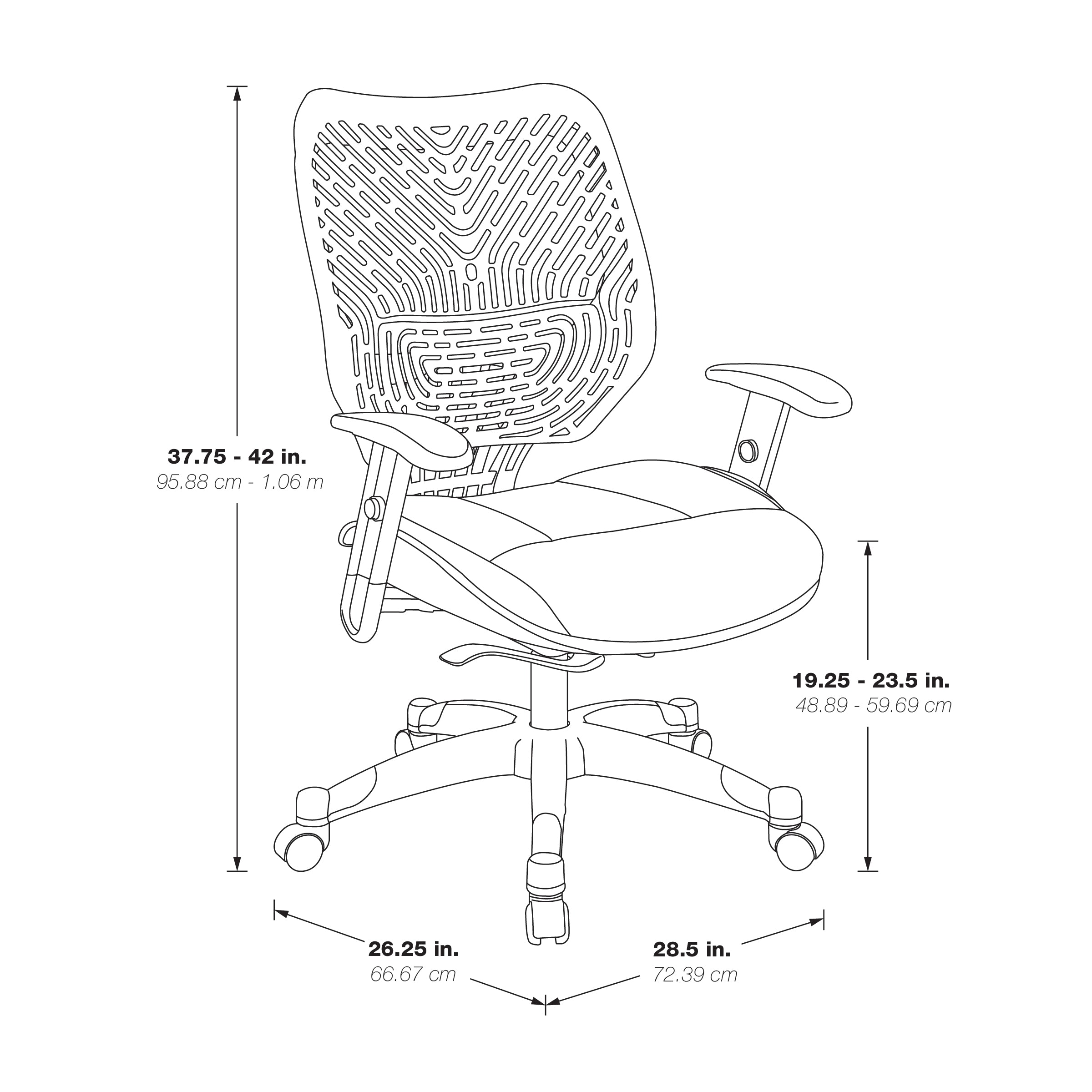 SpaceFlex® Back Managers Chair - Ice/ Shadow