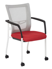 ProGrid® Mesh Back Visitors Chair - White/ Red