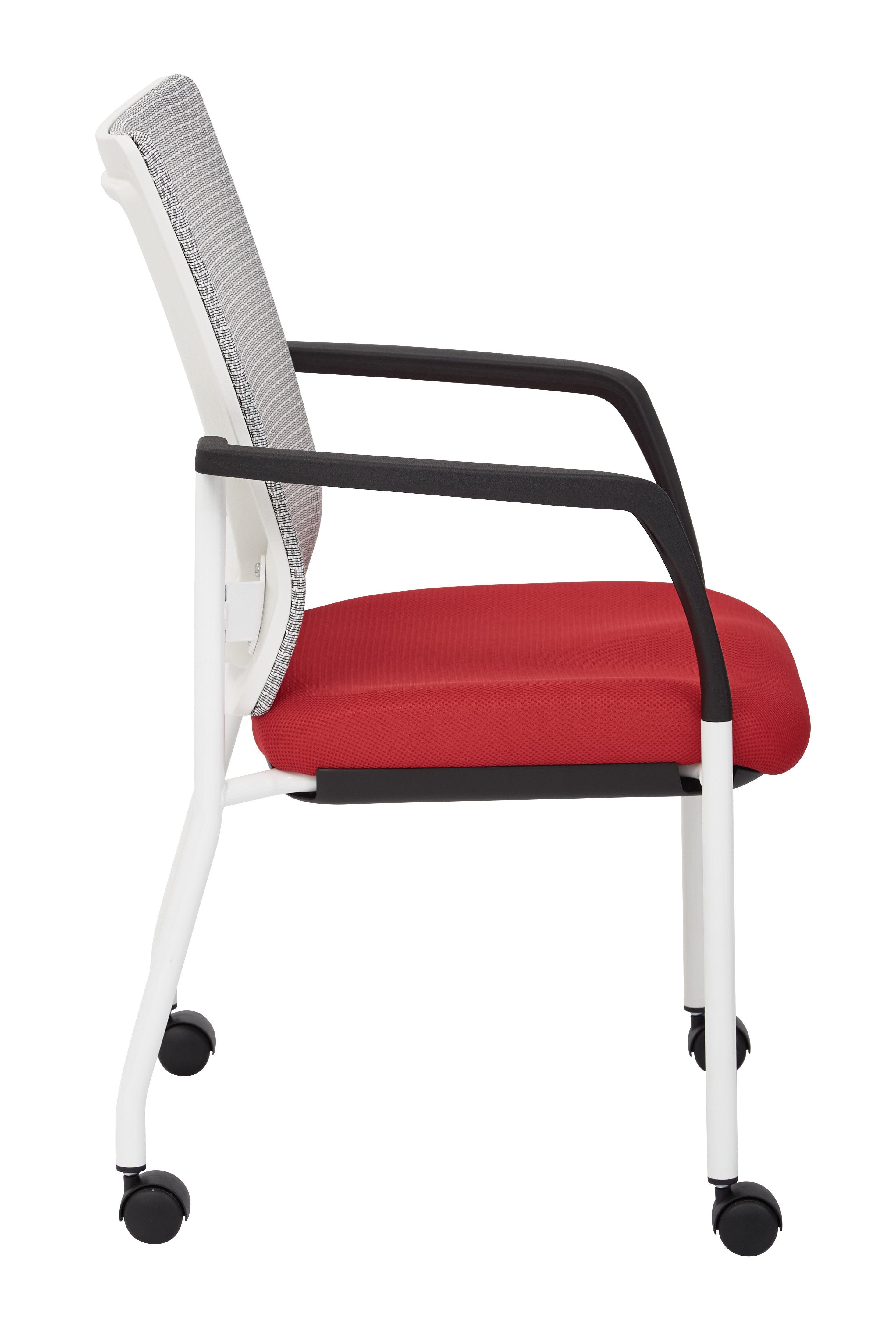 ProGrid® Mesh Back Visitors Chair - White/ Red