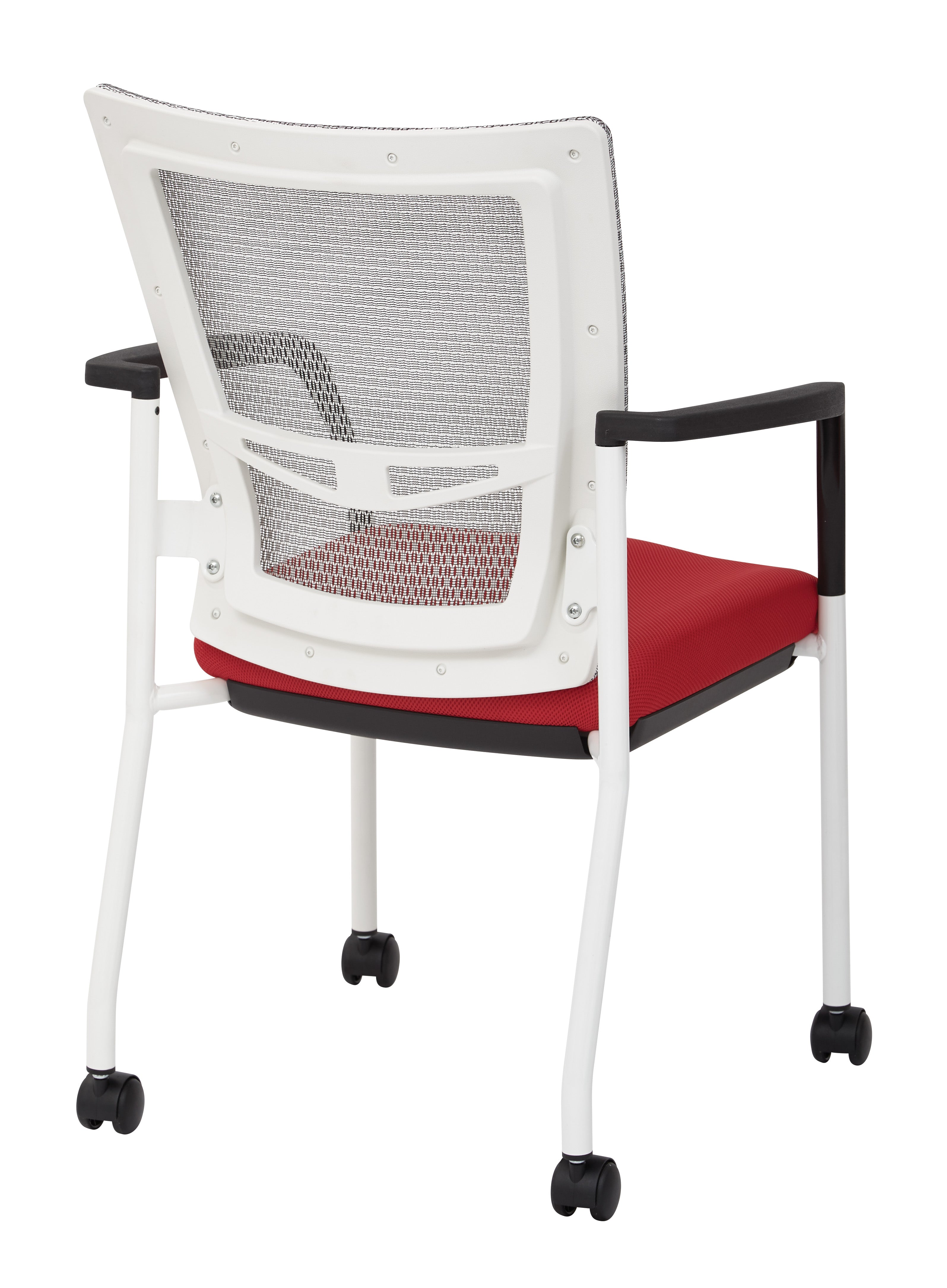 ProGrid® Mesh Back Visitors Chair - White/ Red