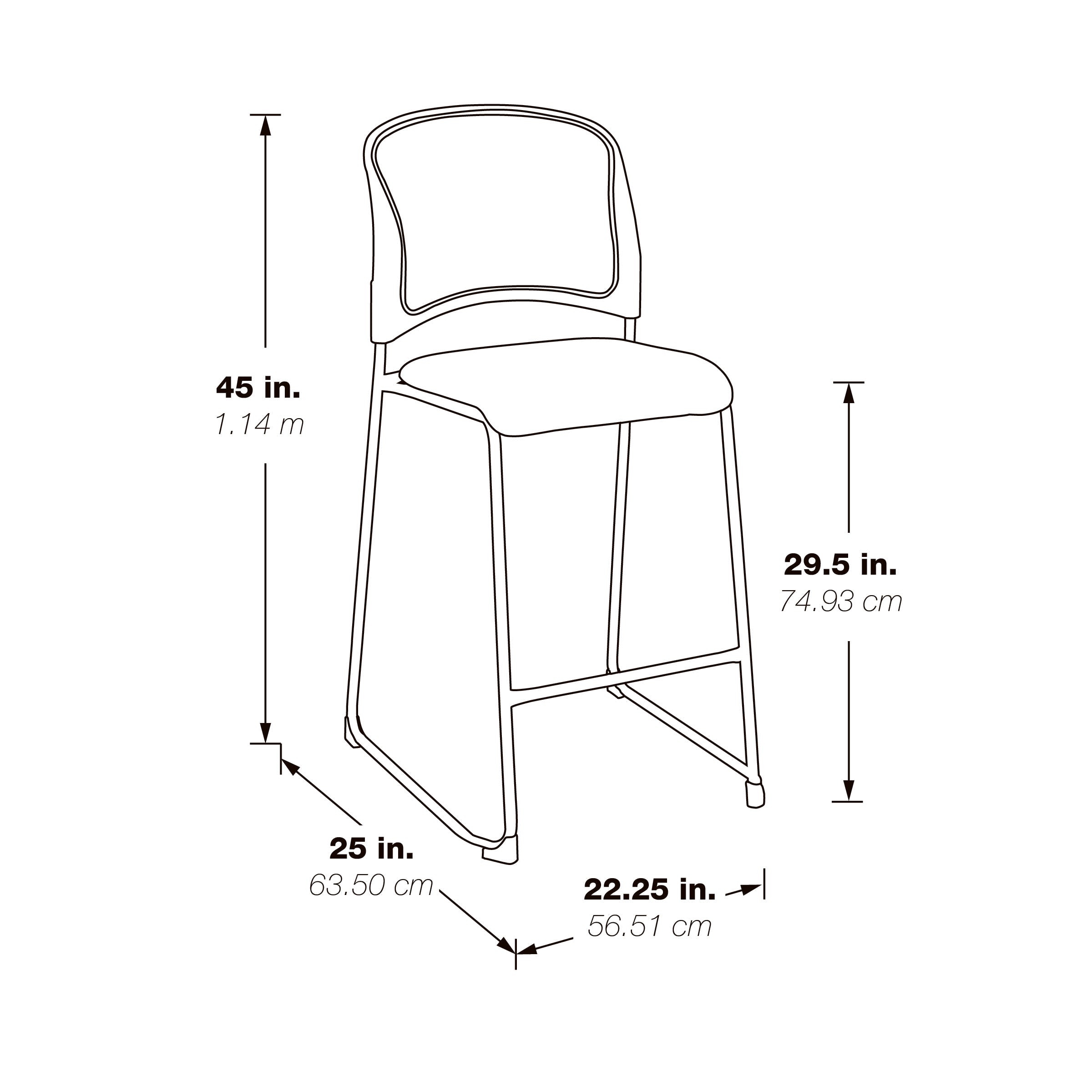 Tall Stacking Visitors Chair - Black