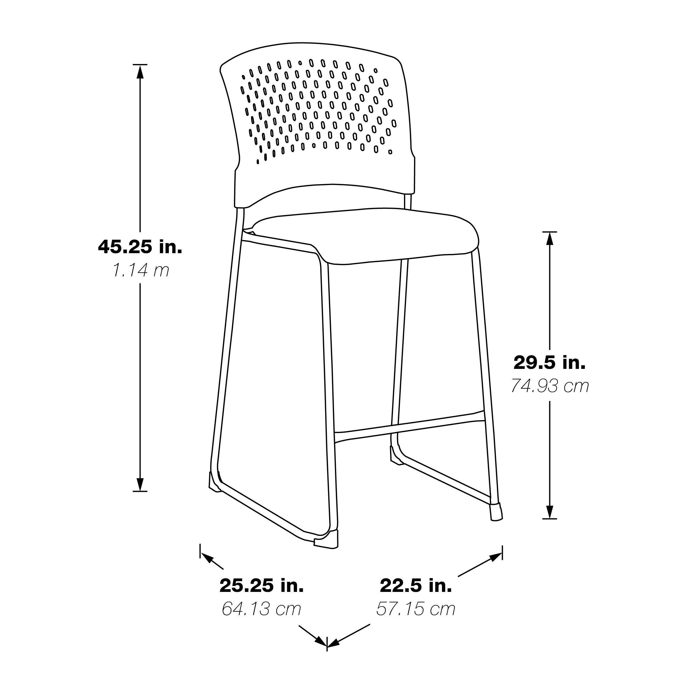Tall Stacking Visitor Chairs - Coal