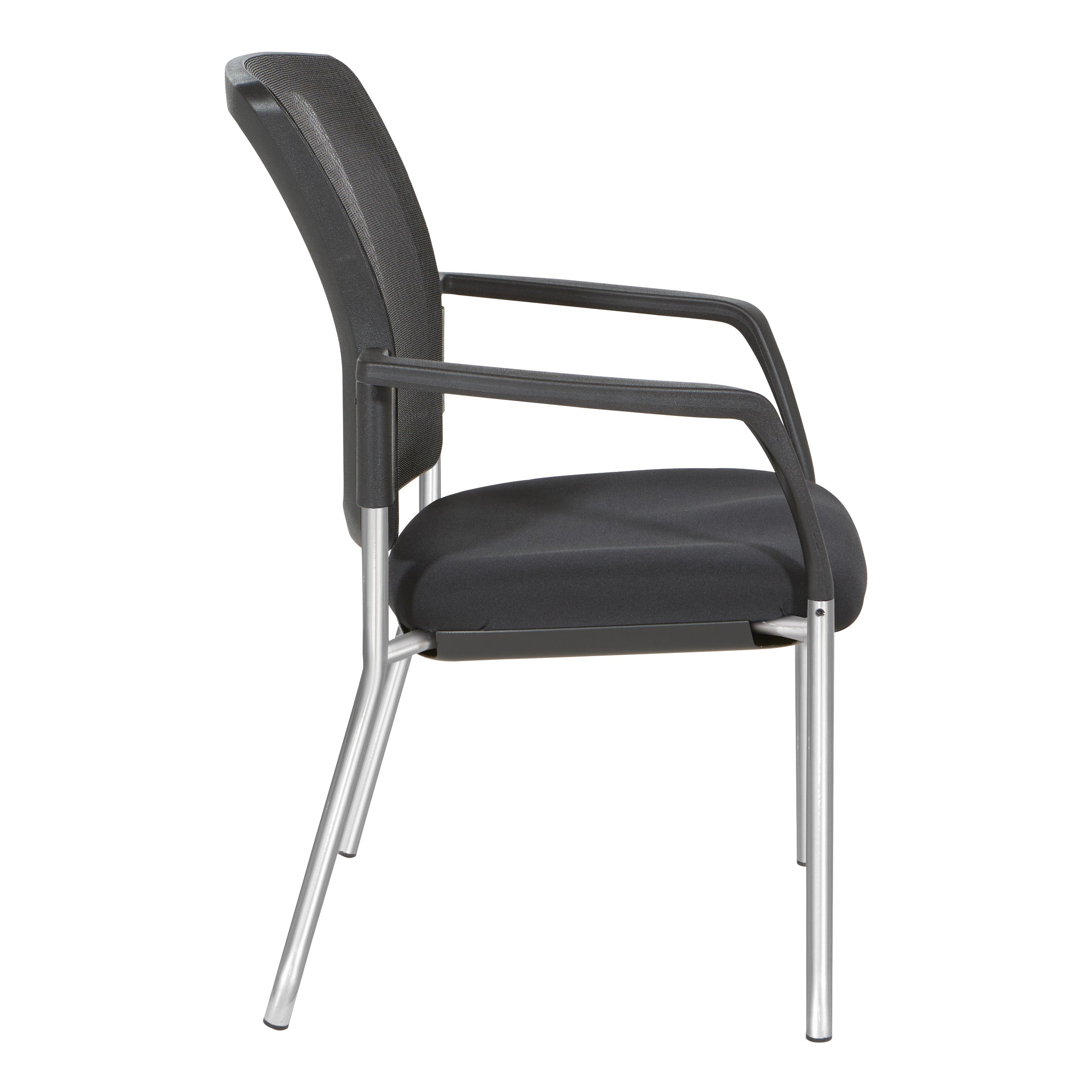 Guest Chair with Chrome Frame - Black