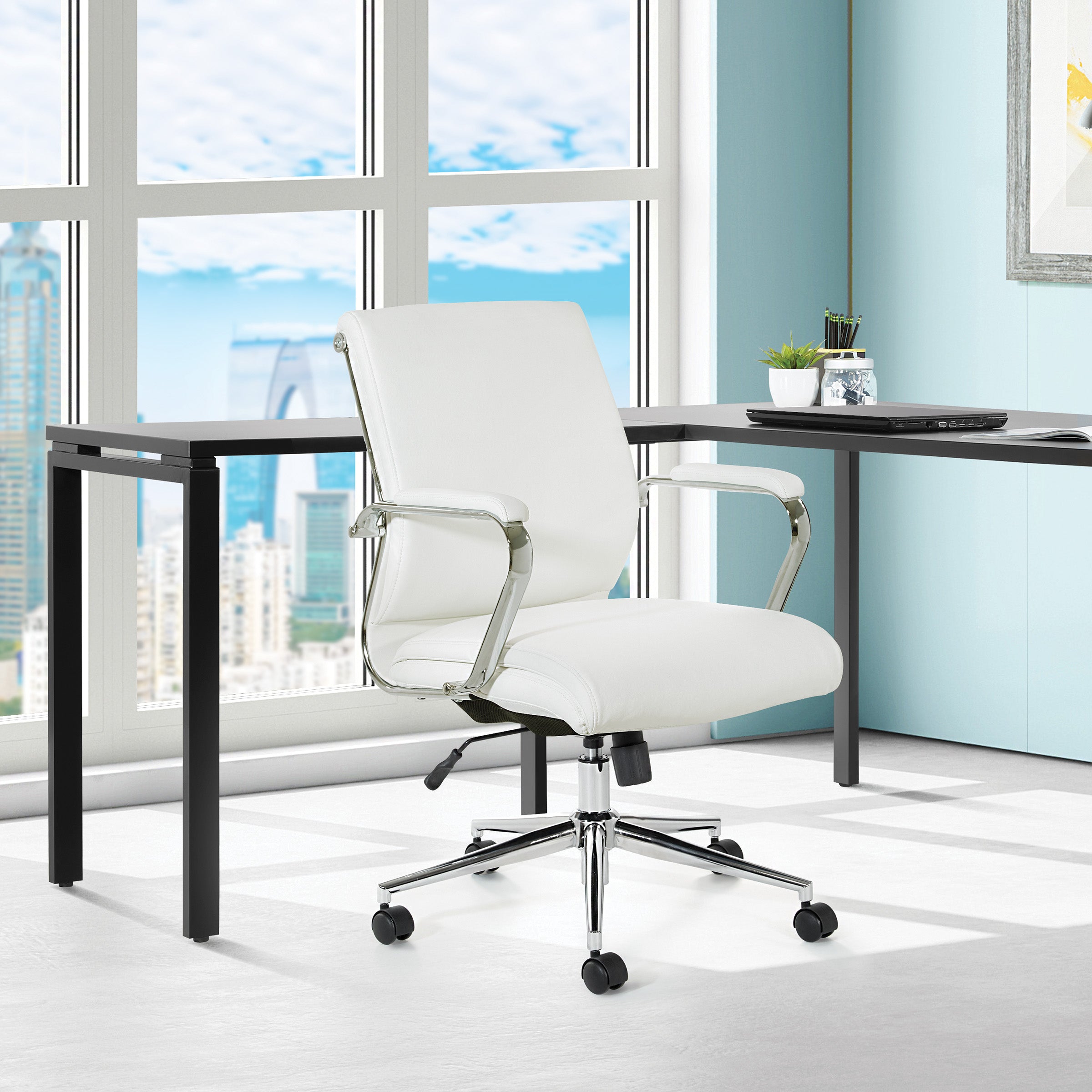 Mid Bk Silver Ion Technology Fabric Chair - Dillon Snow
