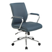 Mid Bk Silver Ion Technology Fabric Chair - Dillon Blue