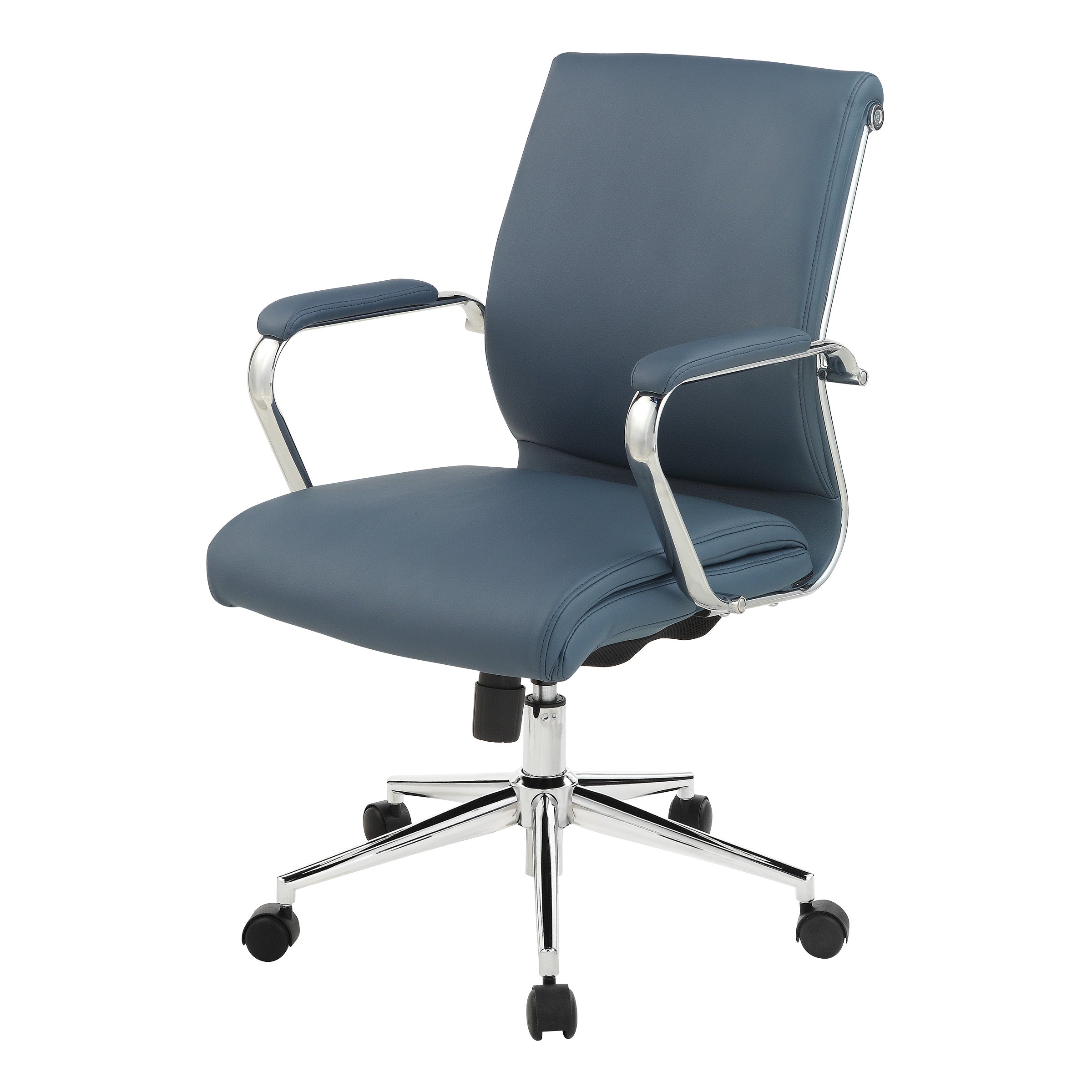 Mid Bk Silver Ion Technology Fabric Chair - Dillon Blue