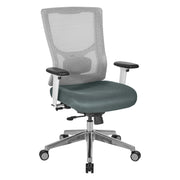 ProGrid® White Mesh Mid Back Chair - White/Grey