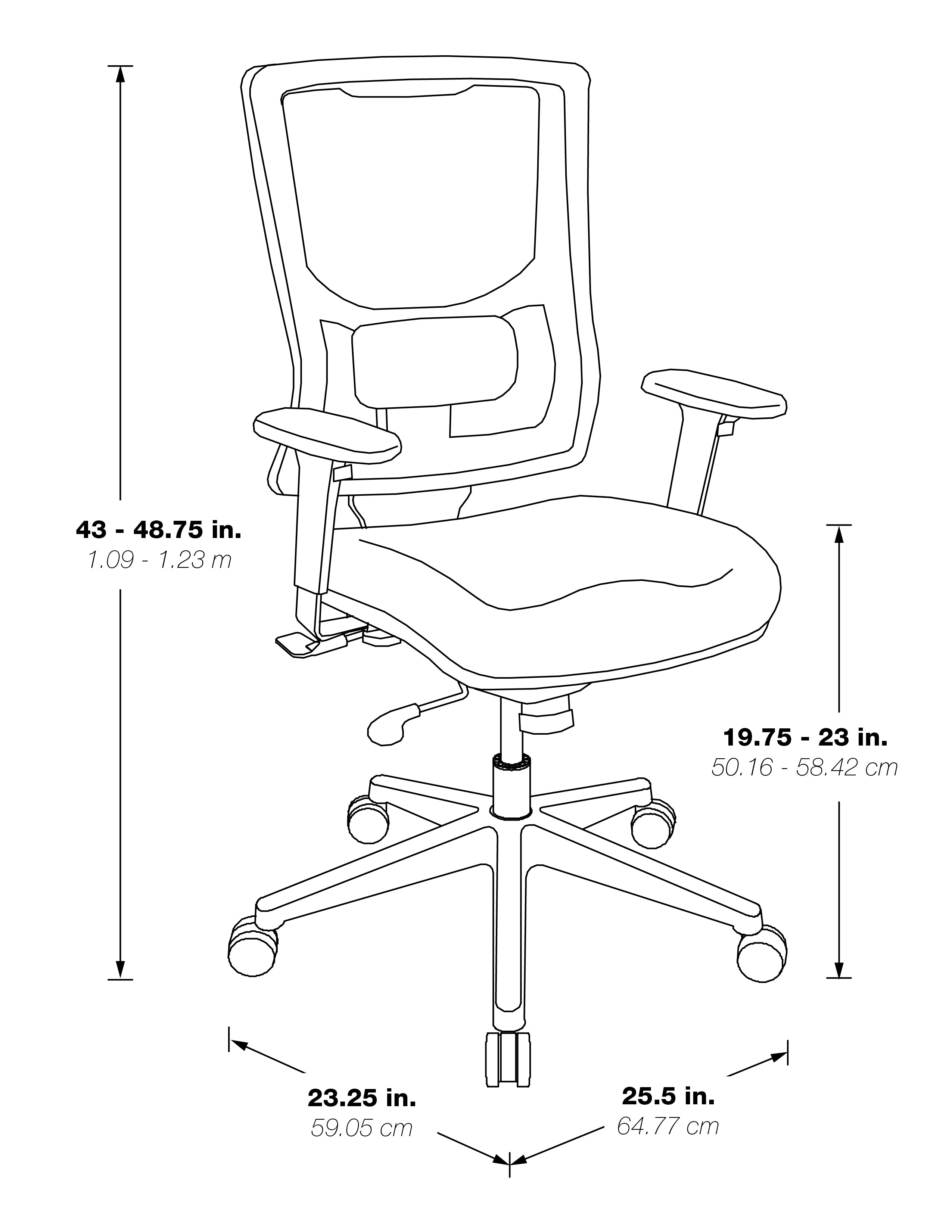 ProGrid® White Mesh Mid Back Chair - White/Grey