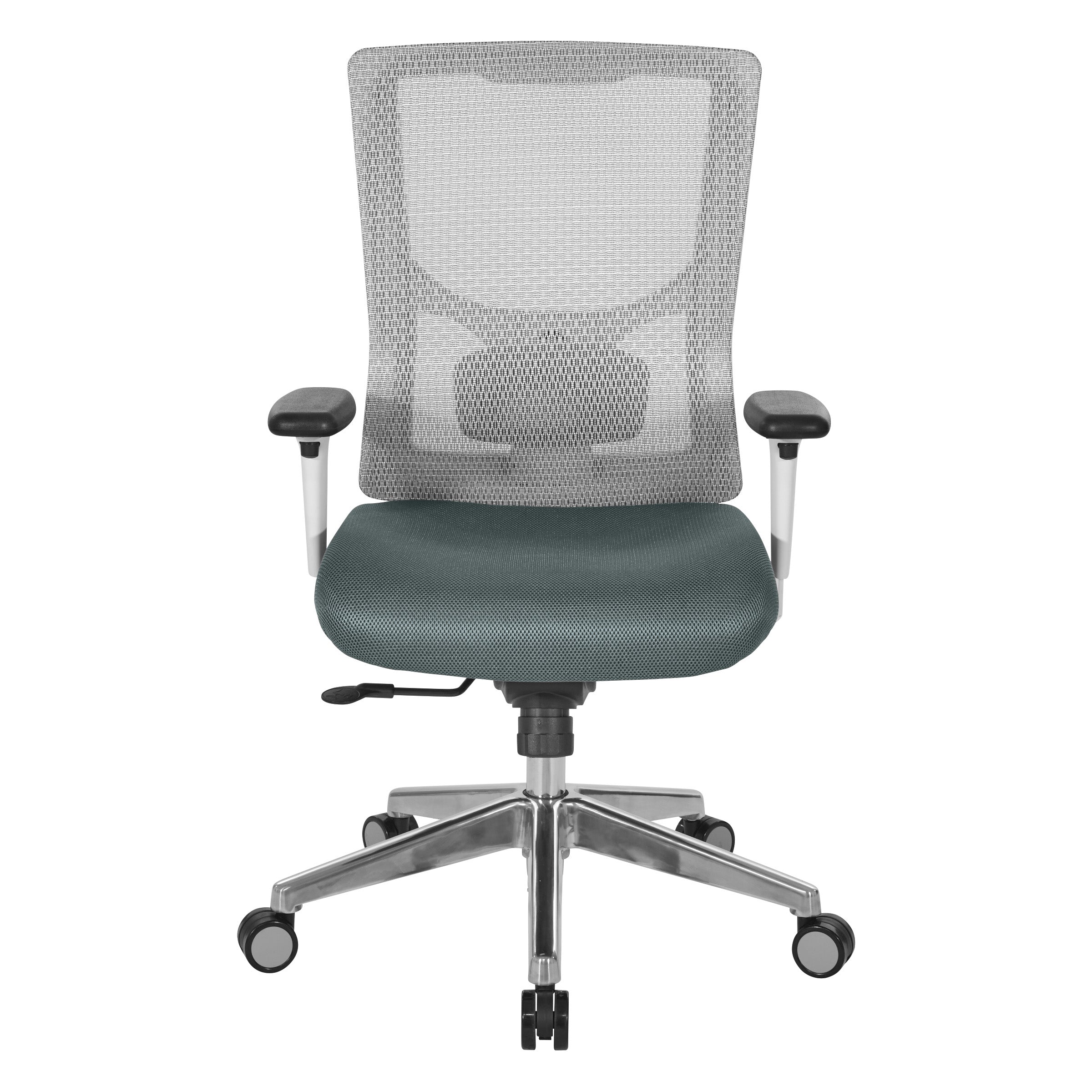 ProGrid® White Mesh Mid Back Chair - White/Grey