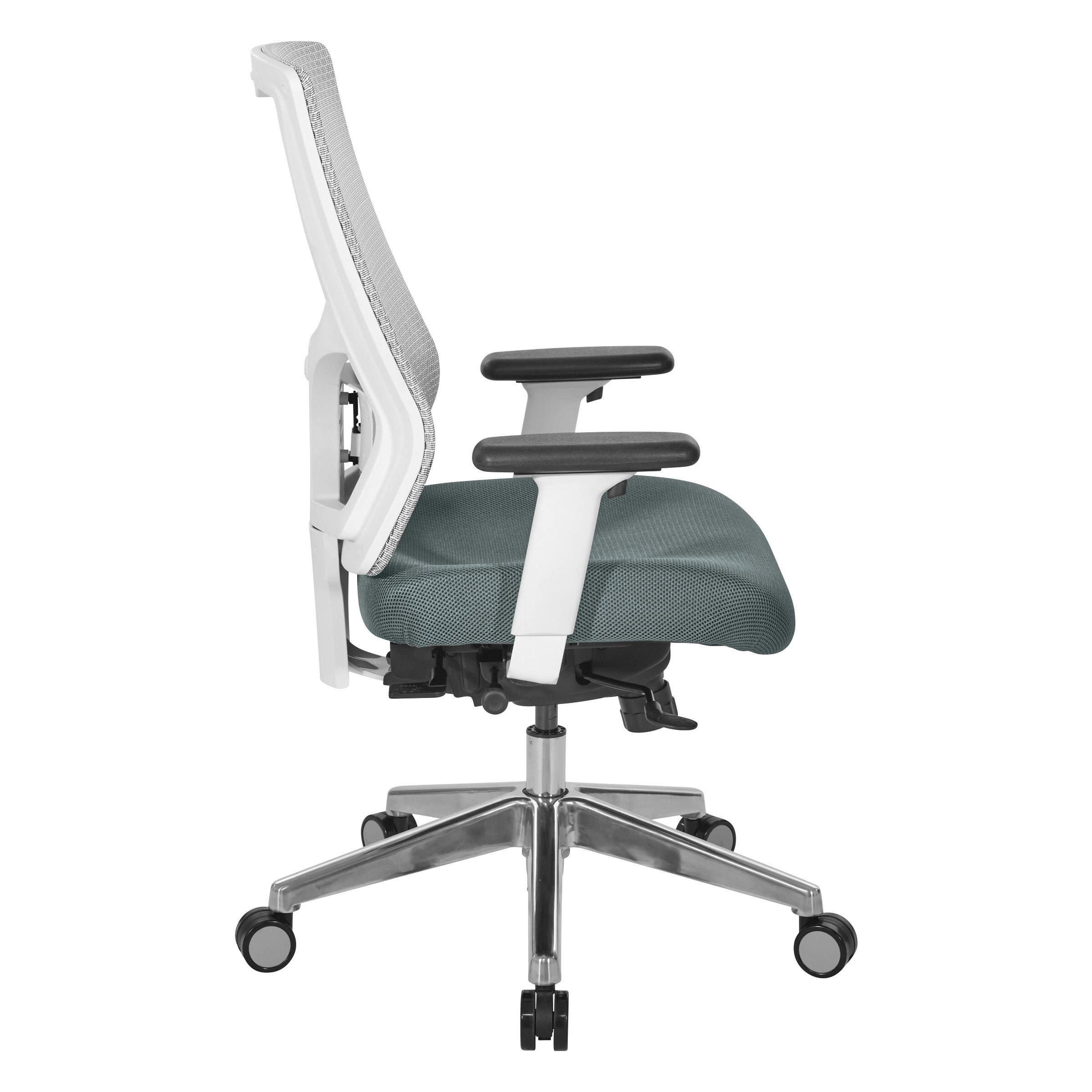 ProGrid® White Mesh Mid Back Chair - White/Grey