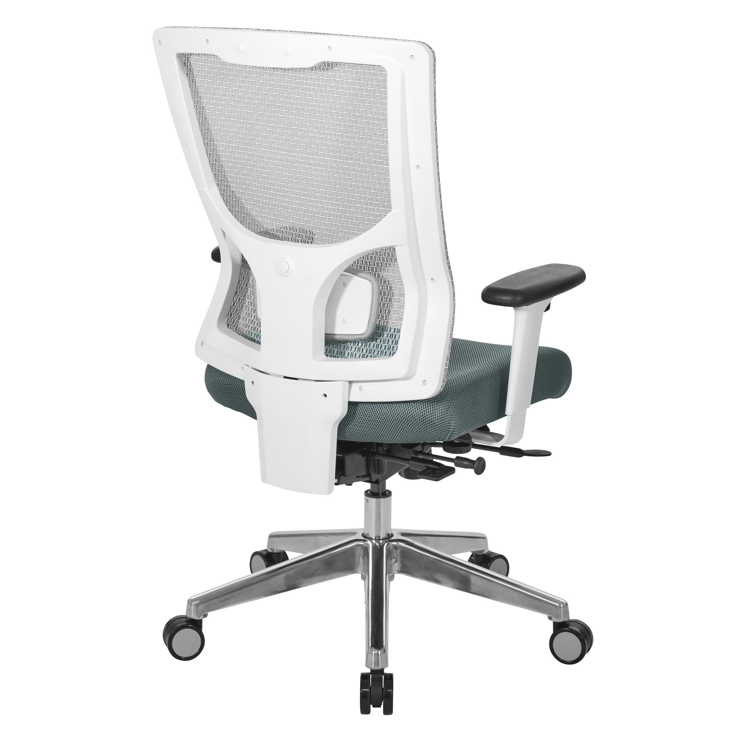 ProGrid® White Mesh Mid Back Chair - White/Grey