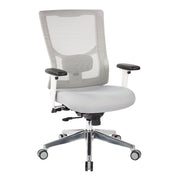 ProGrid® White Mesh Mid Back Chair - White/Grey