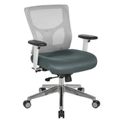 ProGrid® White Mesh Mid Back Chair - White/Grey