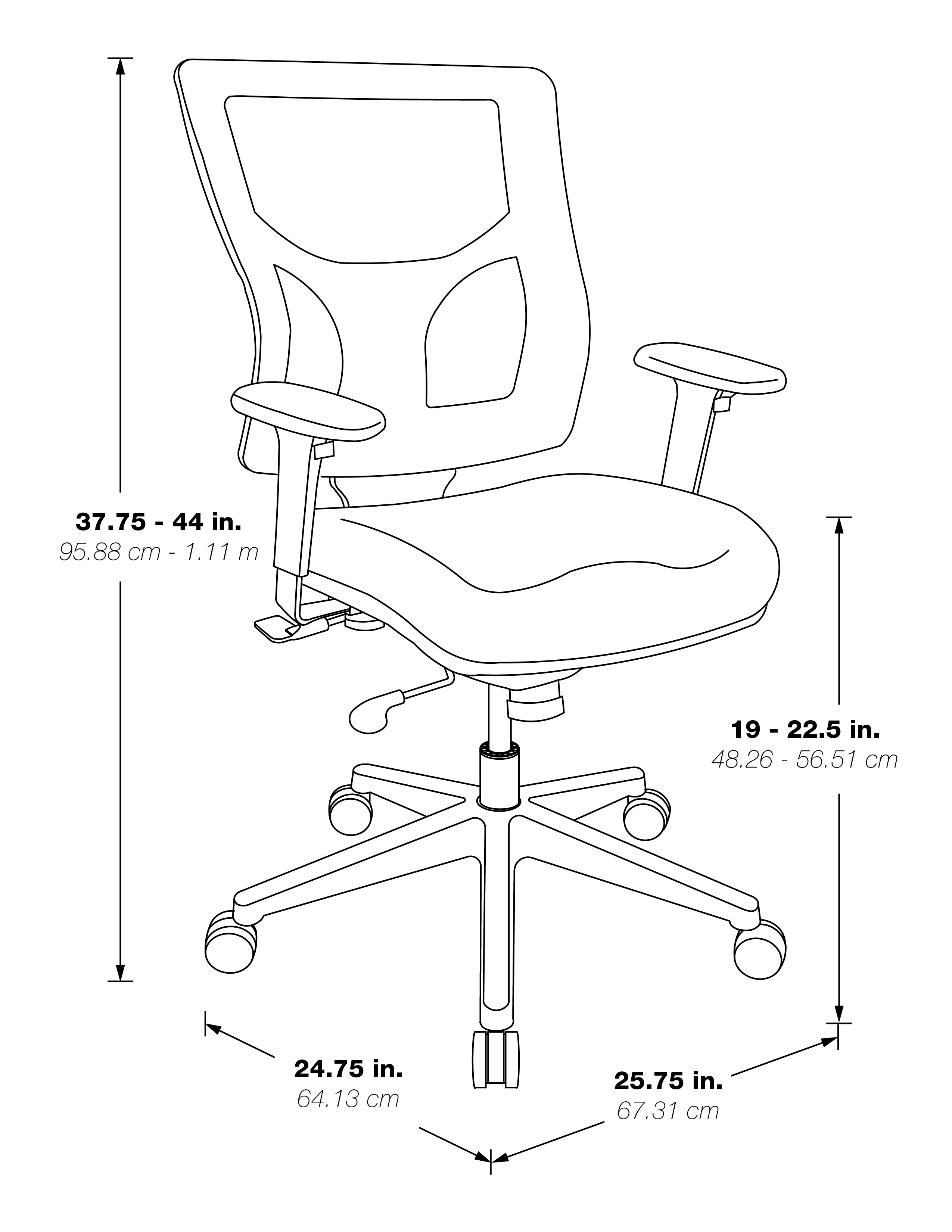 ProGrid® White Mesh Mid Back Chair - White/Grey
