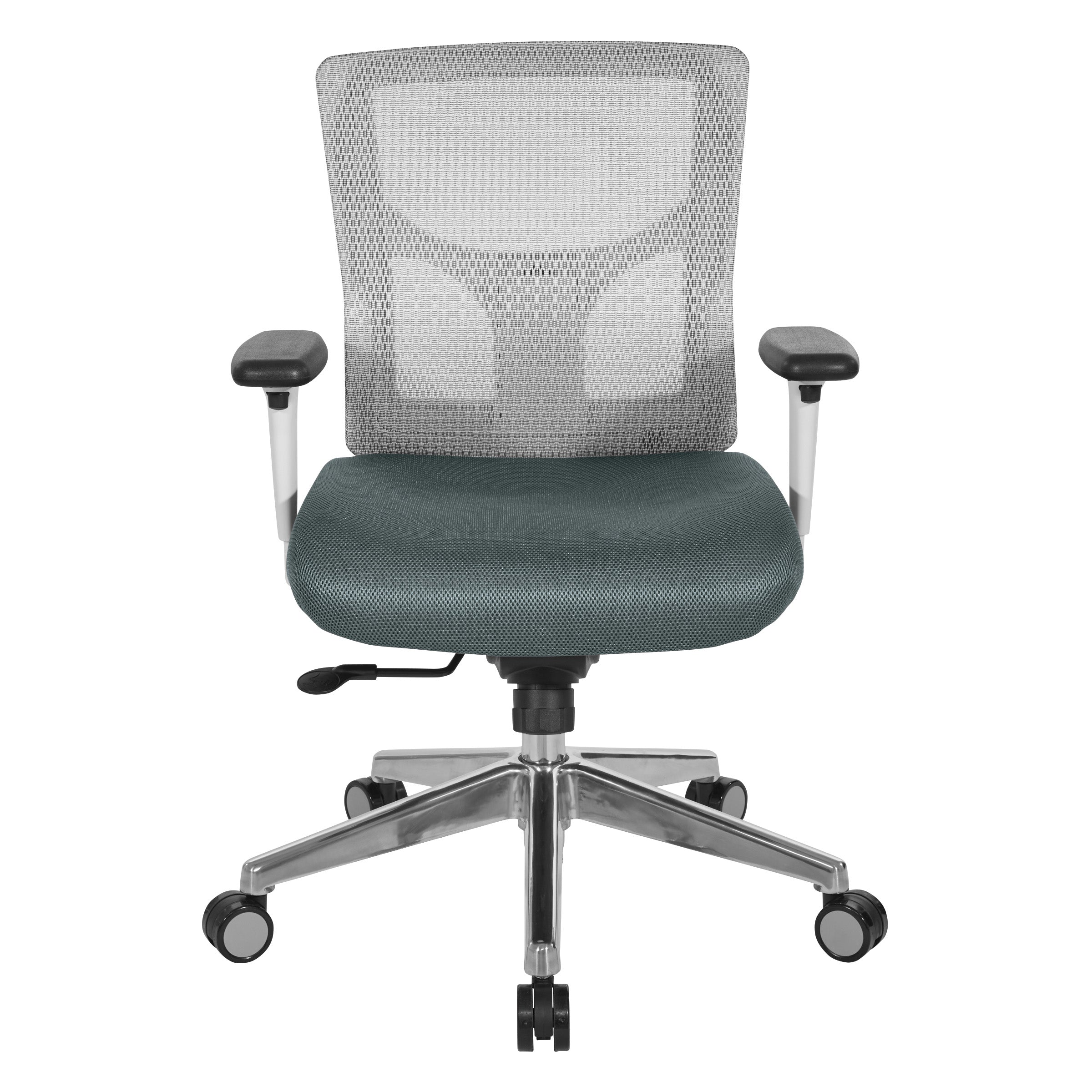 ProGrid® White Mesh Mid Back Chair - White/Grey