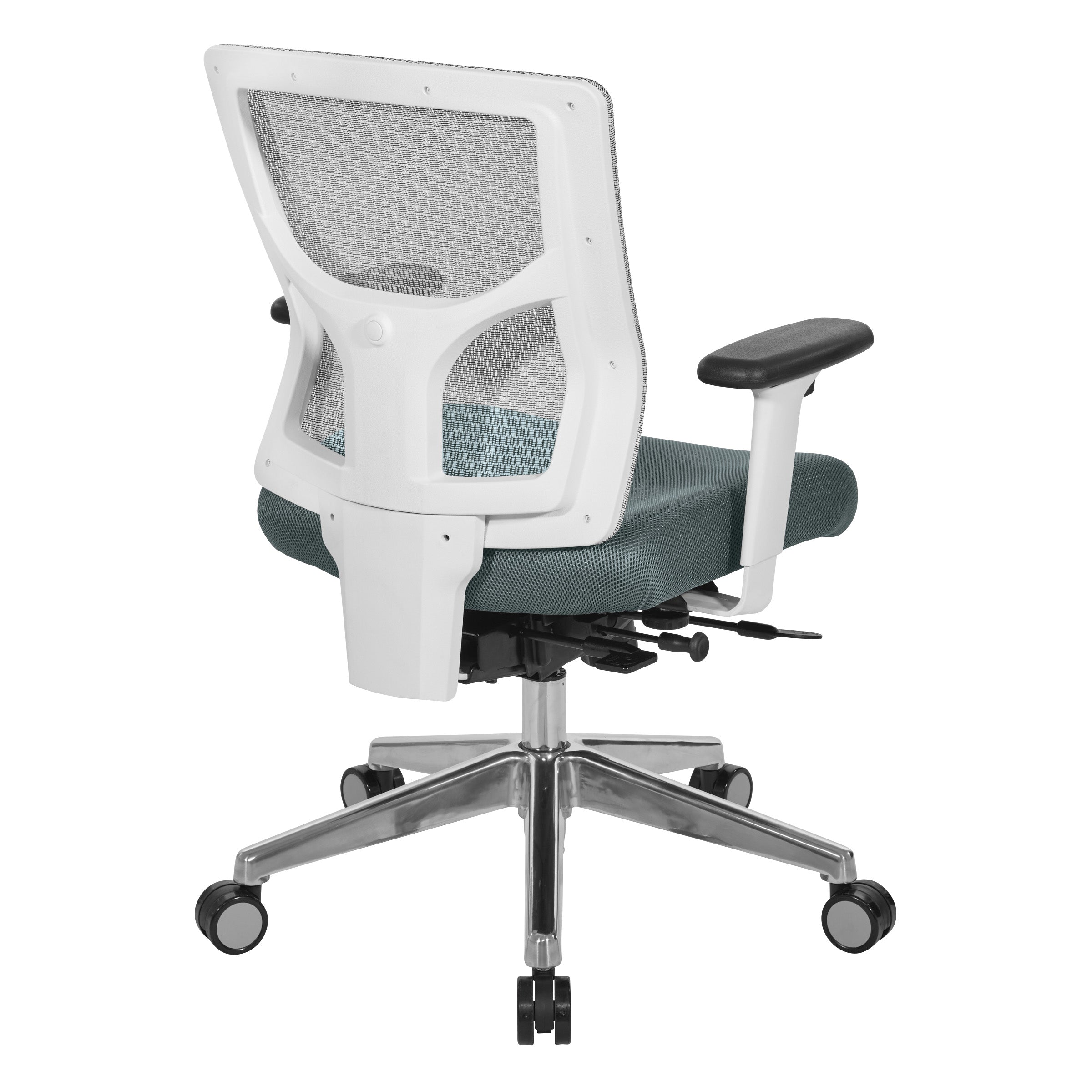 ProGrid® White Mesh Mid Back Chair - White/Grey