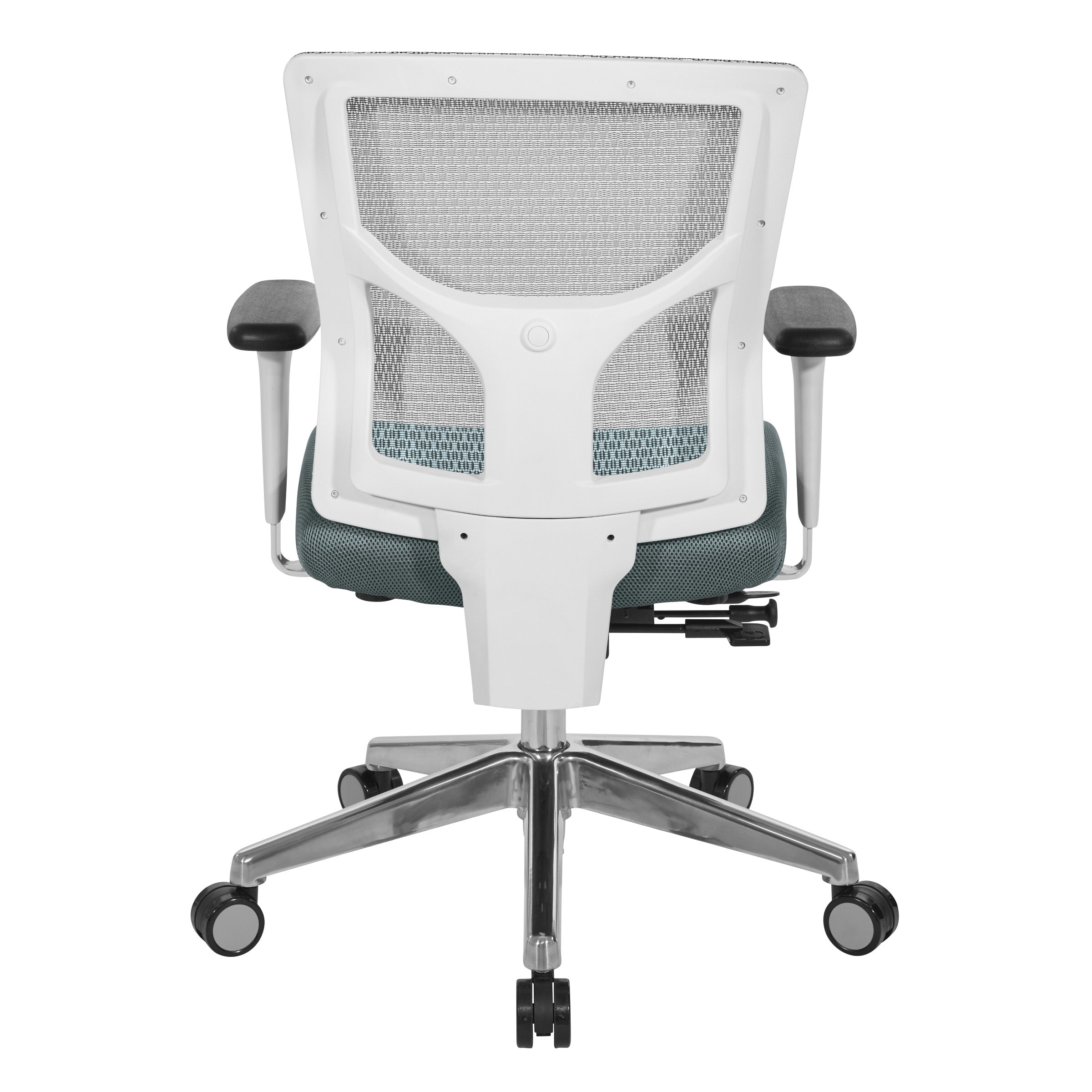 ProGrid® White Mesh Mid Back Chair - White/Grey