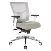 ProGrid® White Mesh Mid Back Chair - White/Grey