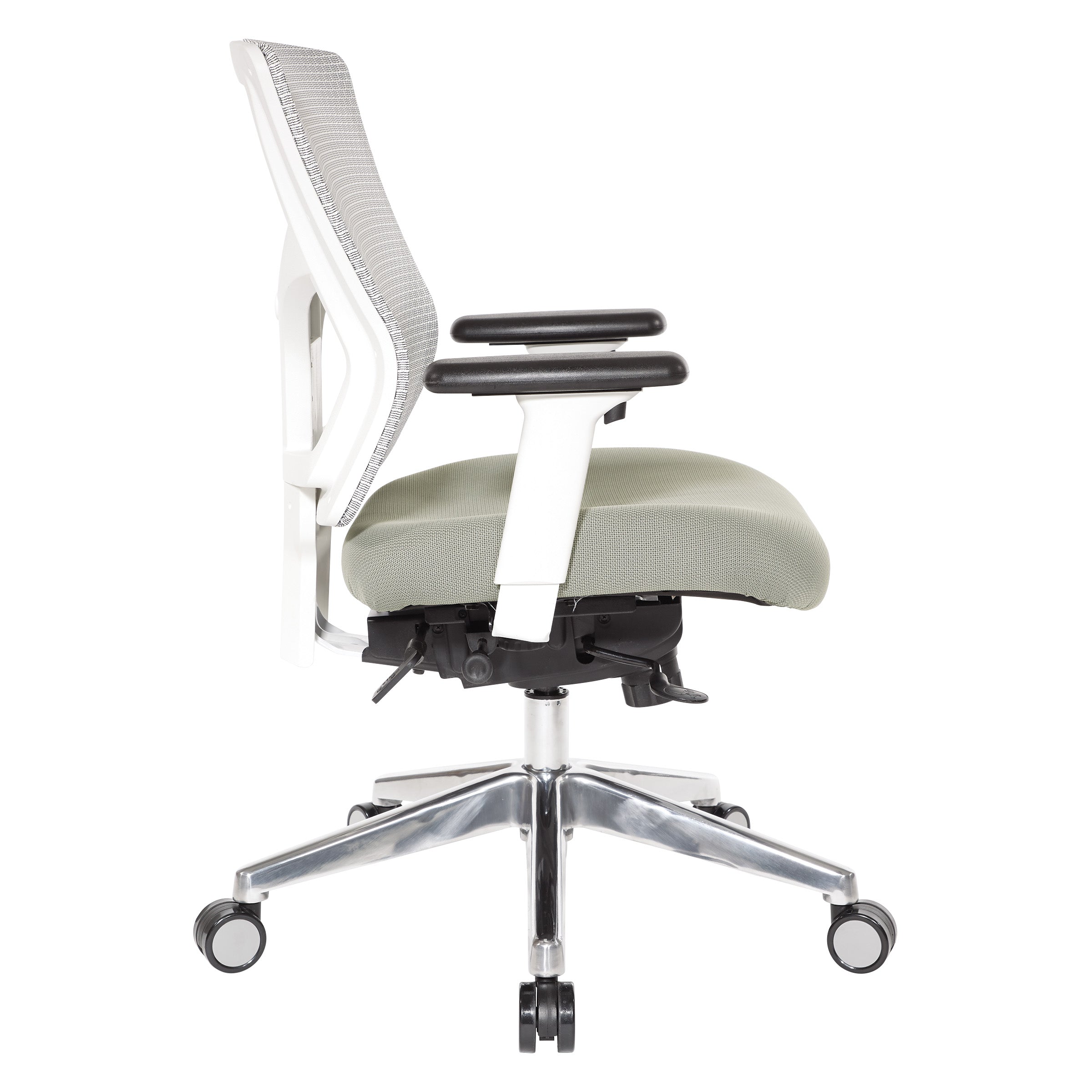ProGrid® White Mesh Mid Back Chair - White/Grey