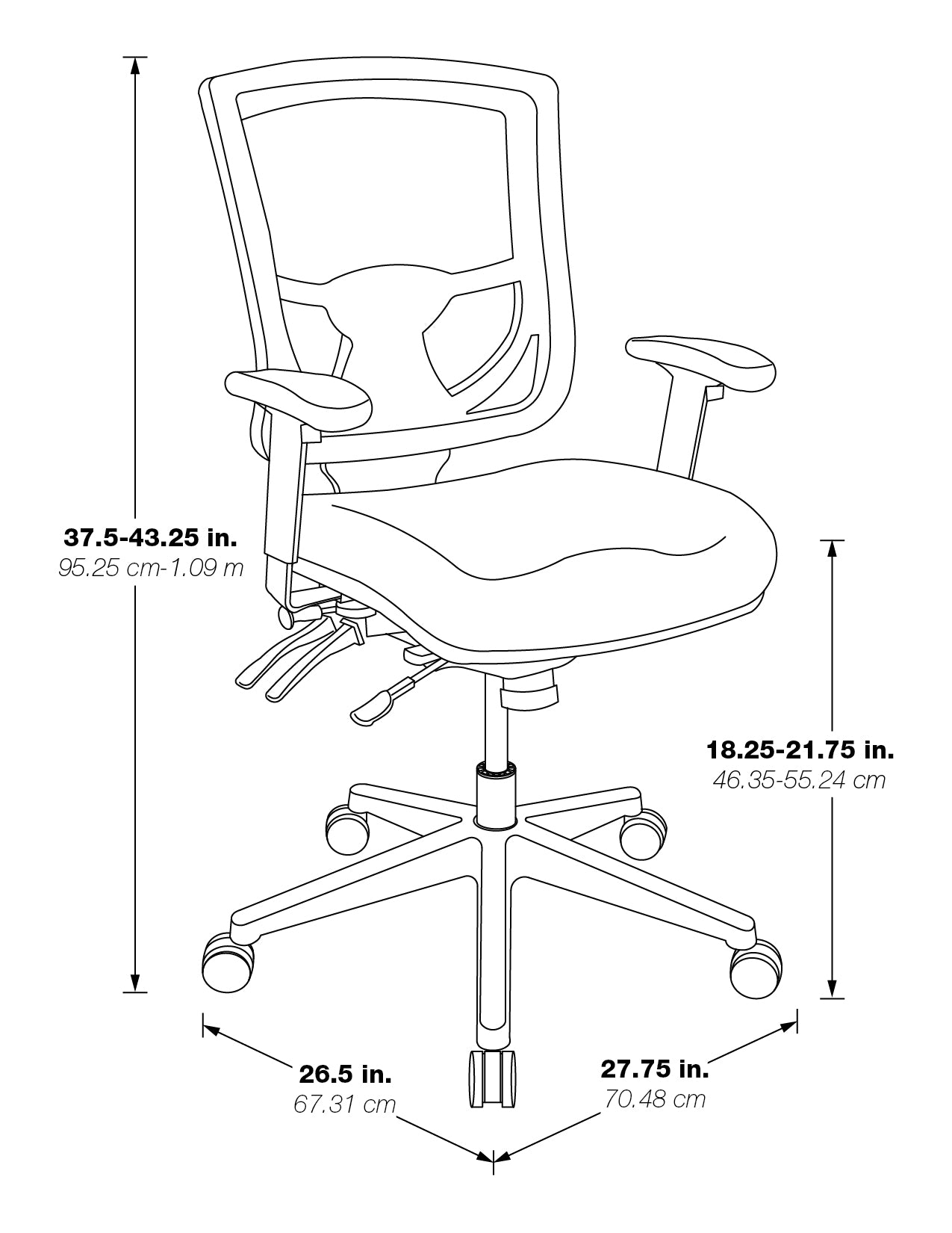 Contoured Plastic back Manager's Ch - White