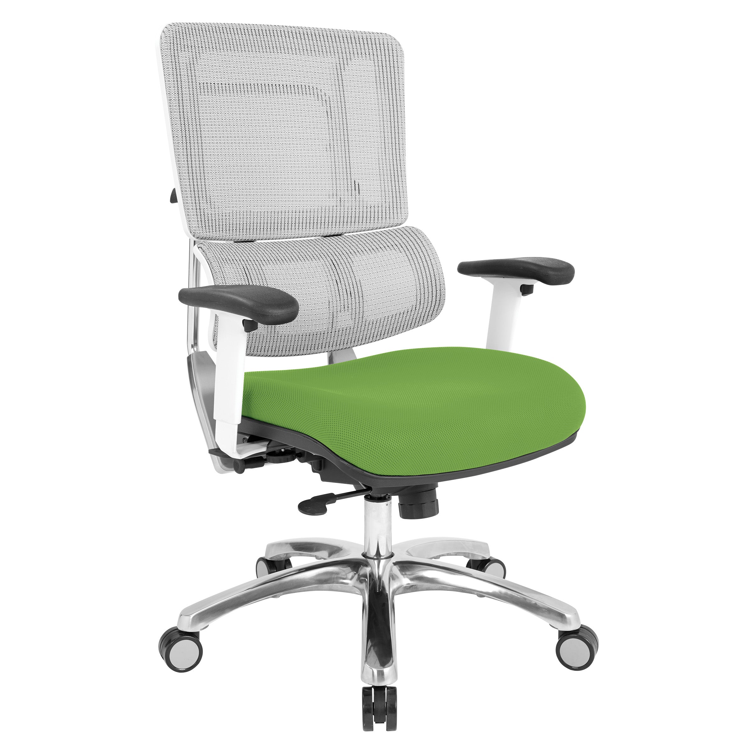 White Vertical Mesh Chair - Green