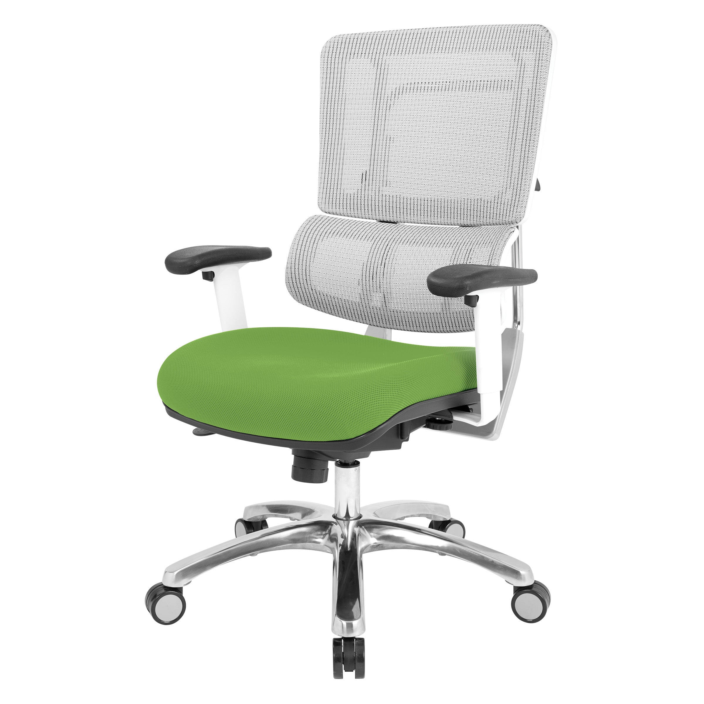 White Vertical Mesh Chair - Green