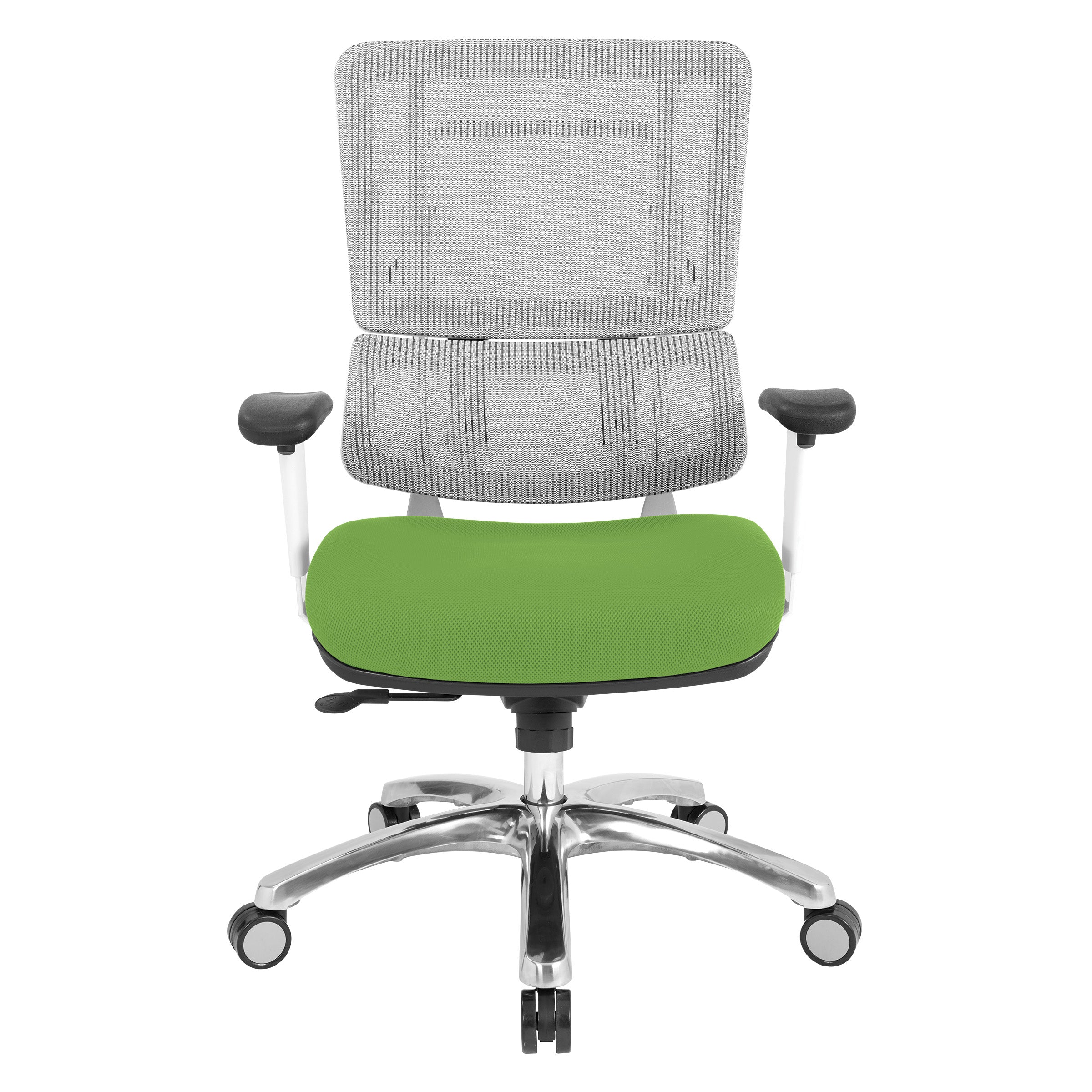 White Vertical Mesh Chair - Green