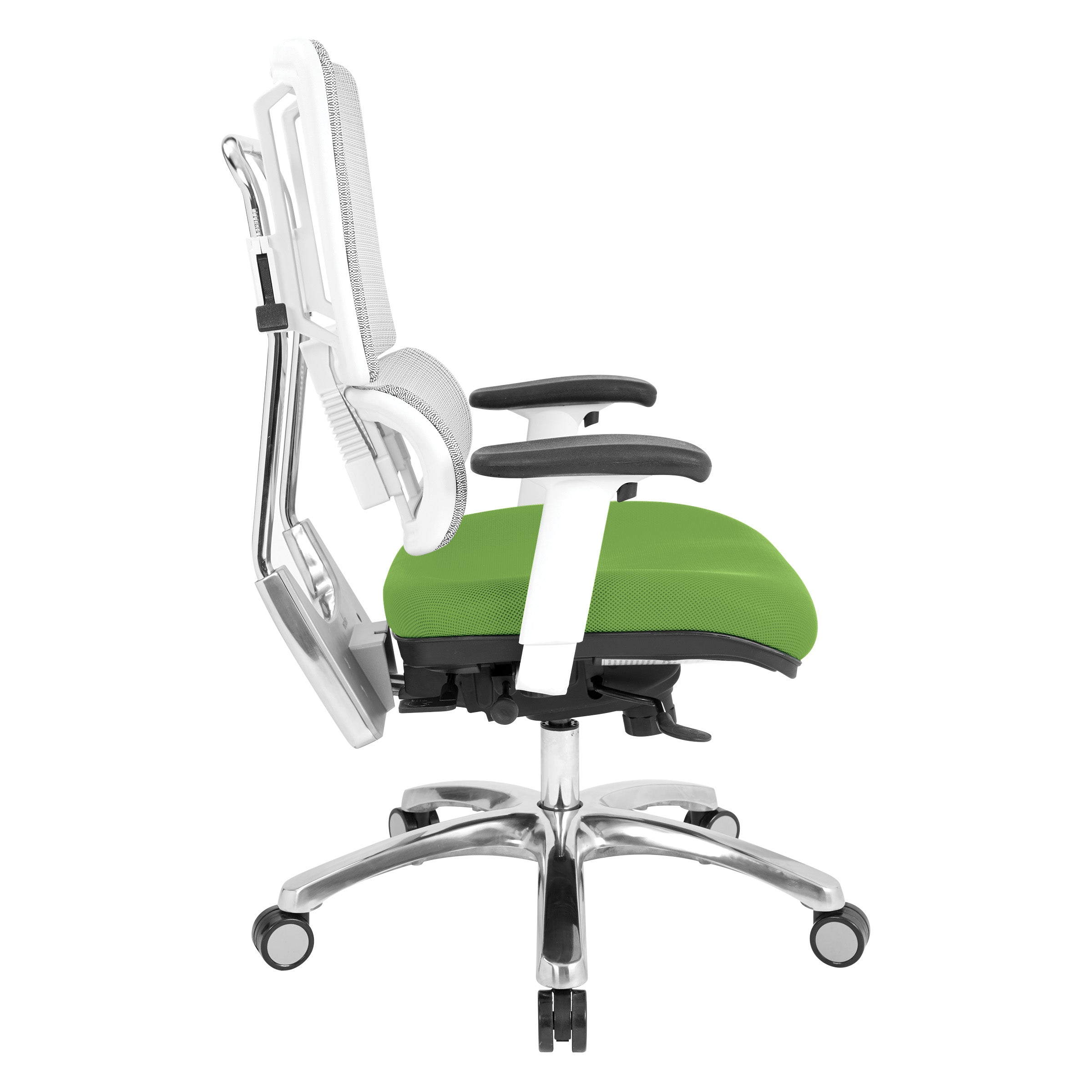 White Vertical Mesh Chair - Green