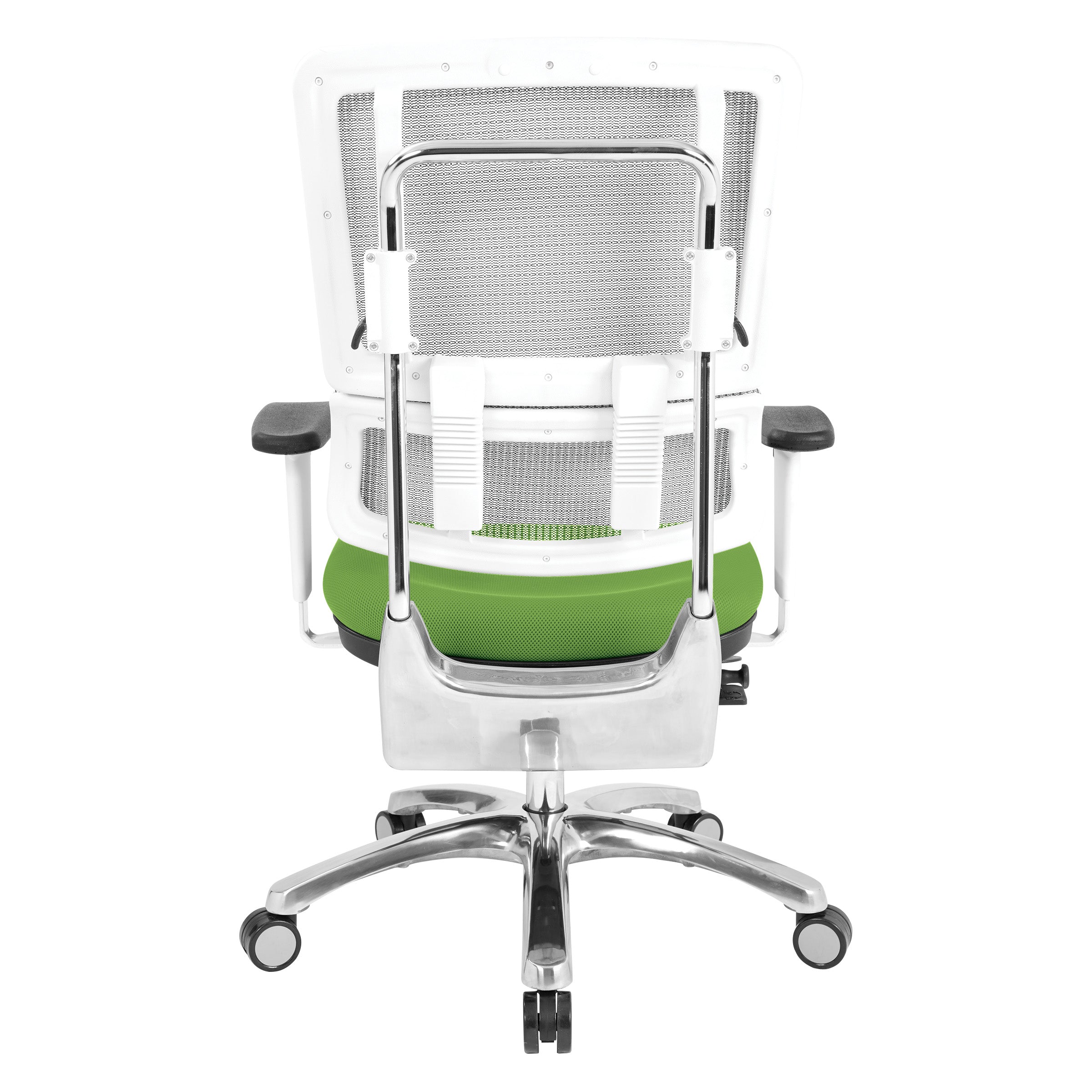 White Vertical Mesh Chair - Green