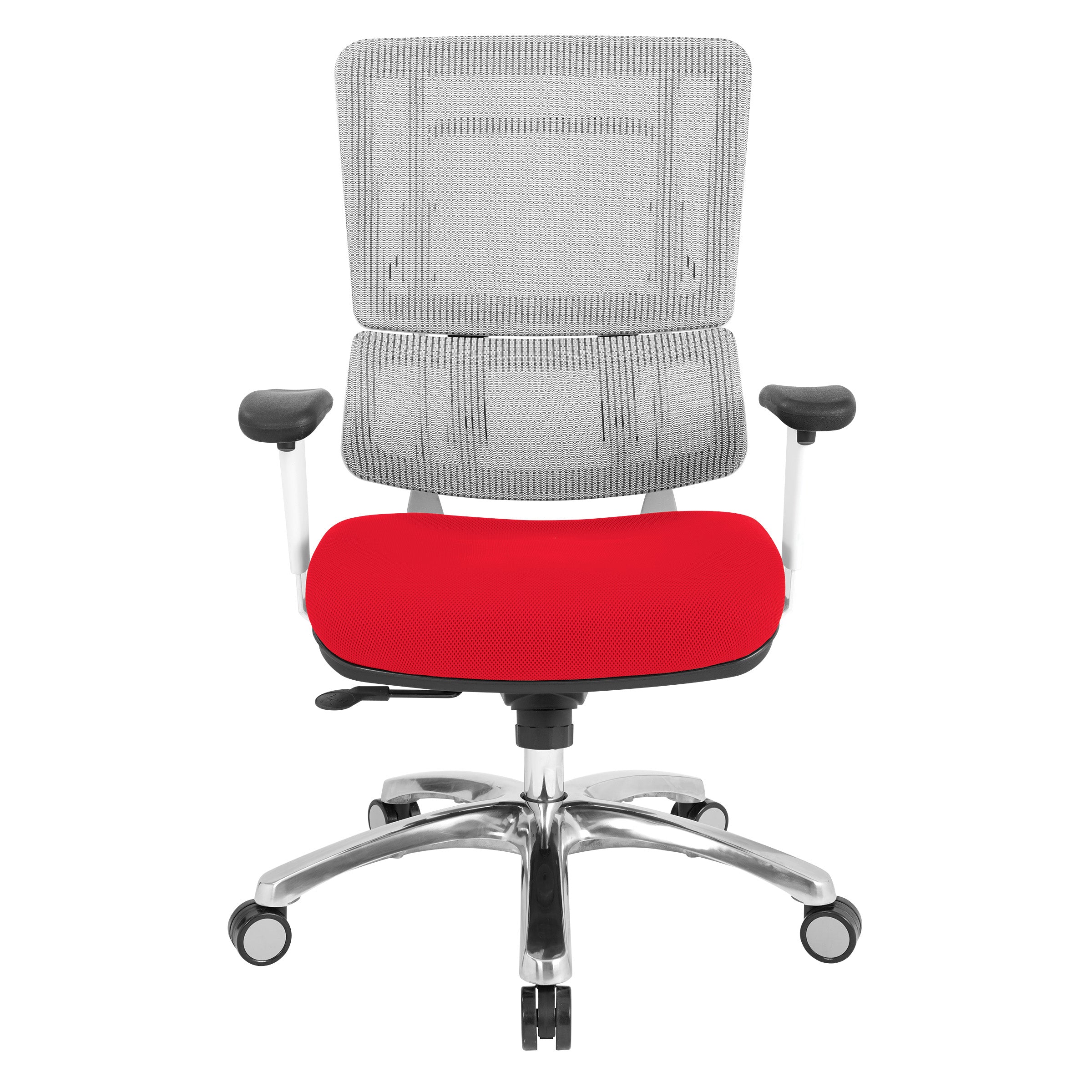 White Vertical Mesh Chair - Red