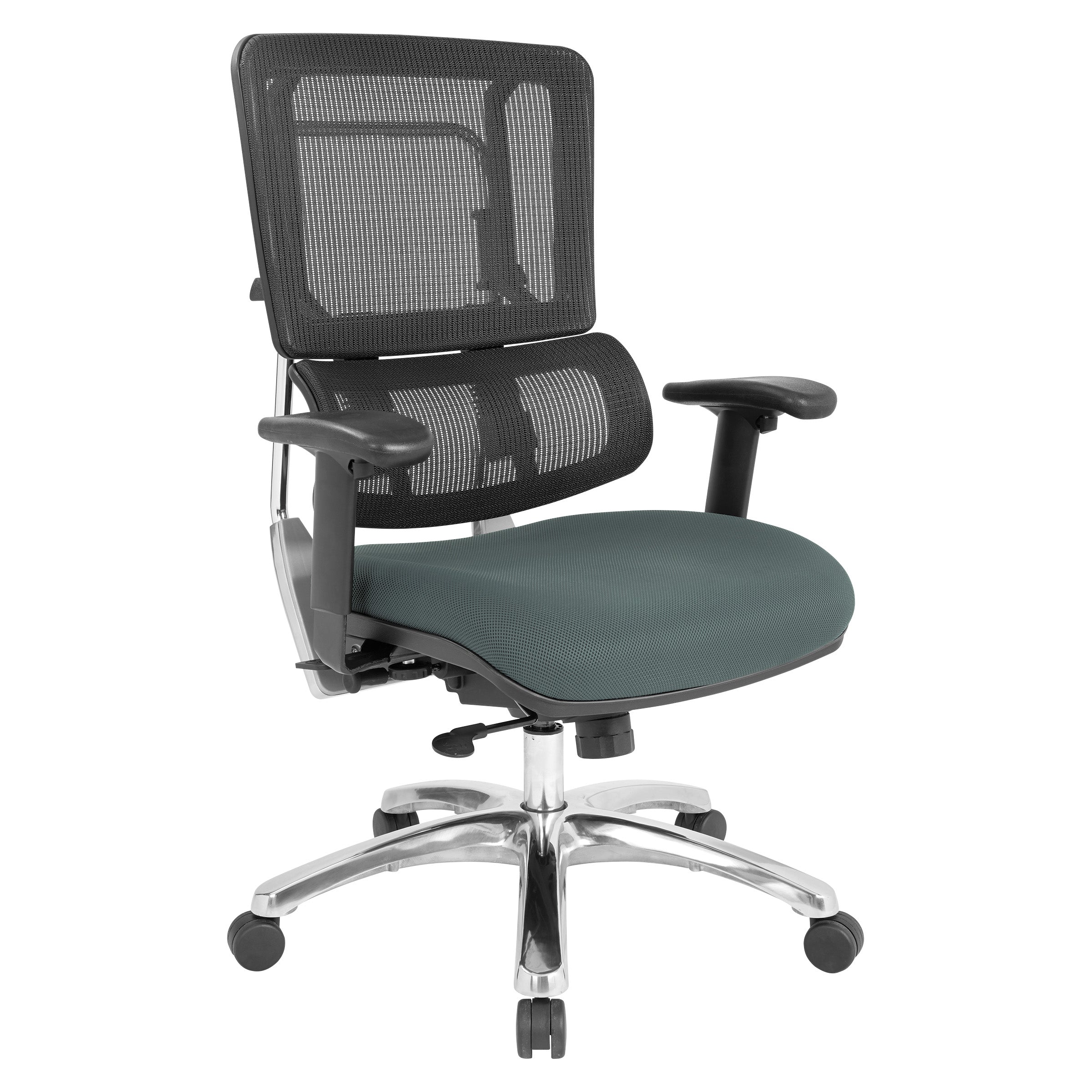 Vertical Black Mesh Back Chair - Grey