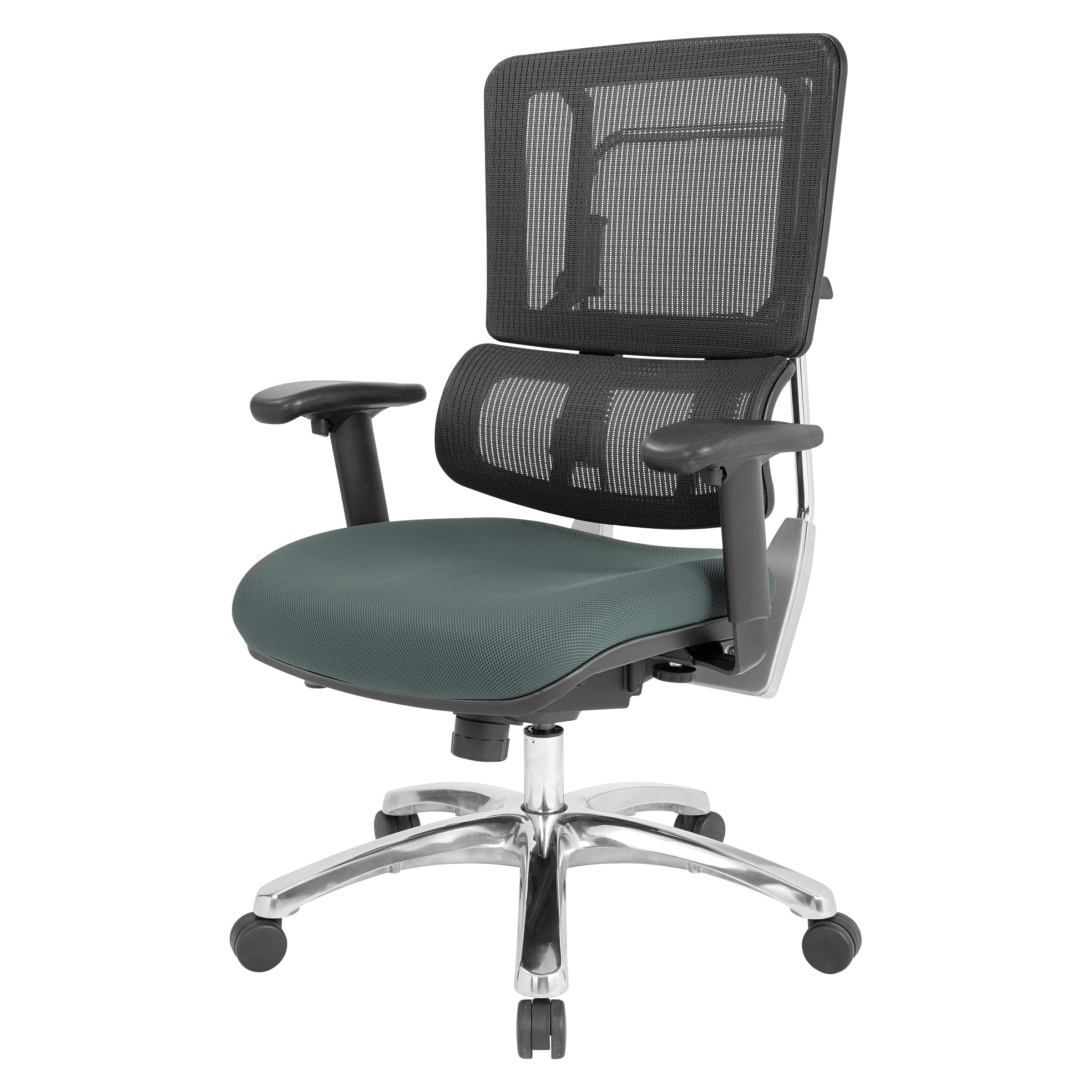 Vertical Black Mesh Back Chair - Grey