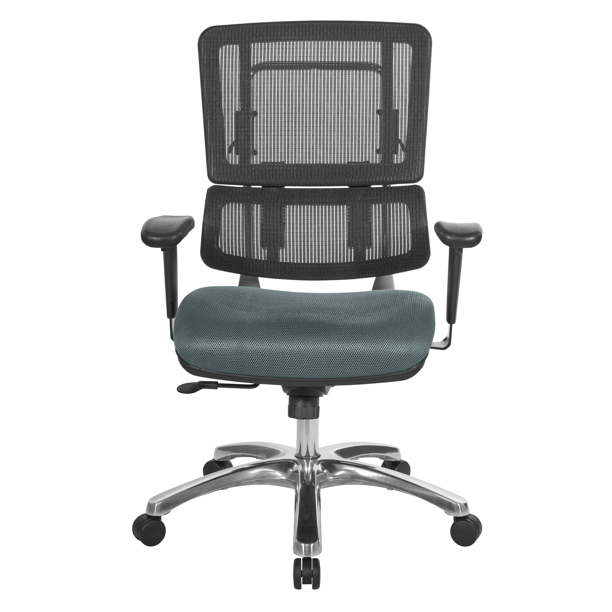 Vertical Black Mesh Back Chair - Grey