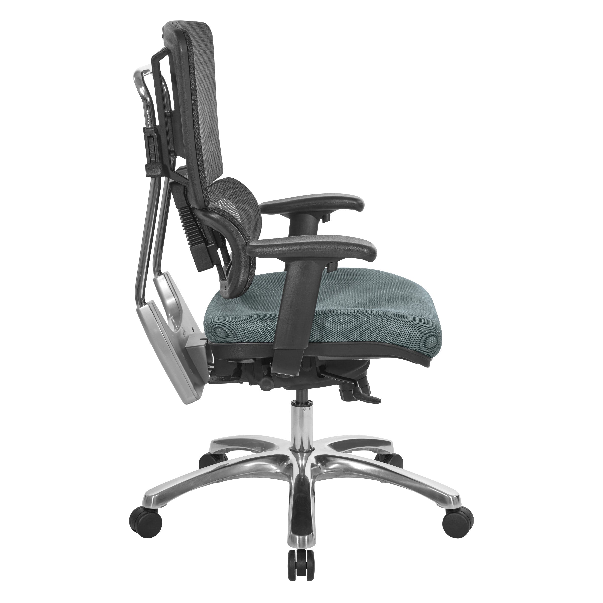 Vertical Black Mesh Back Chair - Grey