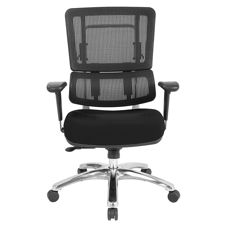 Vertical Black Mesh Back Chair - Black