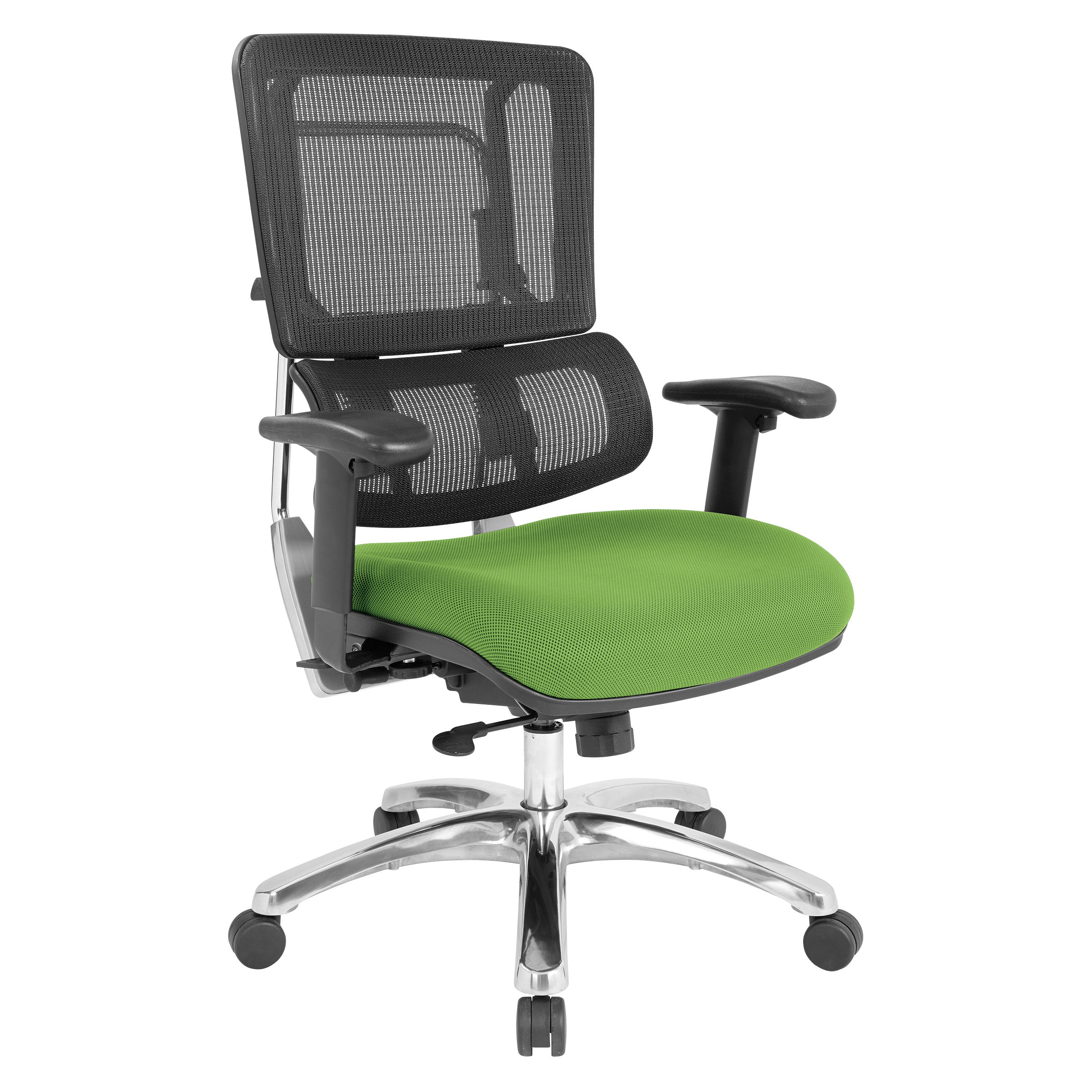 Vertical Black Mesh Back Chair - Green