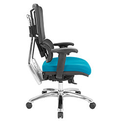 Vertical Black Mesh Back Chair - Blue