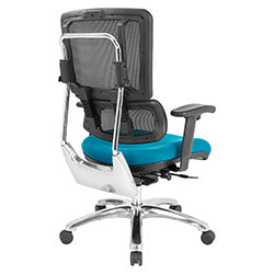 Vertical Black Mesh Back Chair - Blue