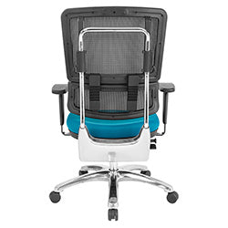 Vertical Black Mesh Back Chair - Blue