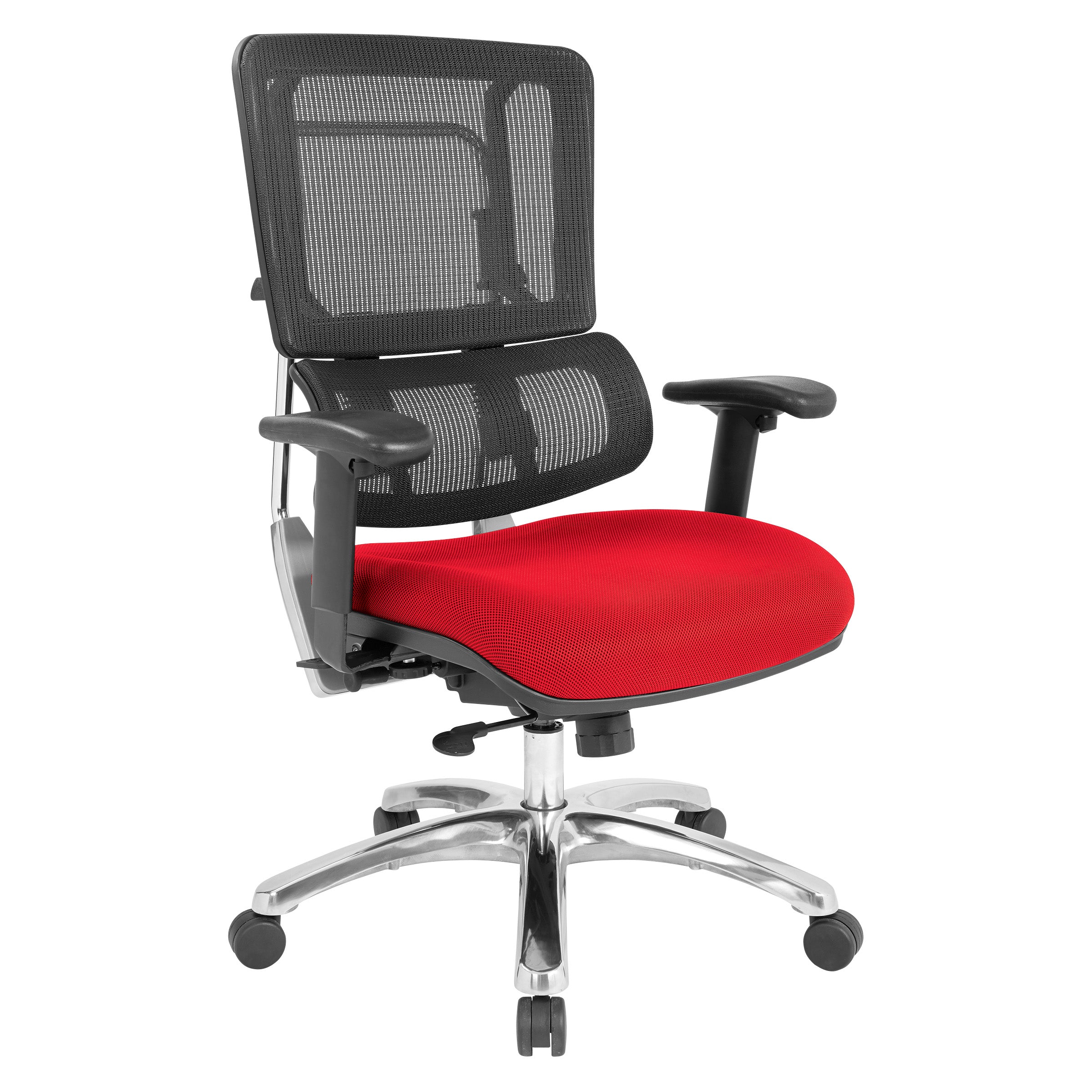 Vertical Black Mesh Back Chair - Red
