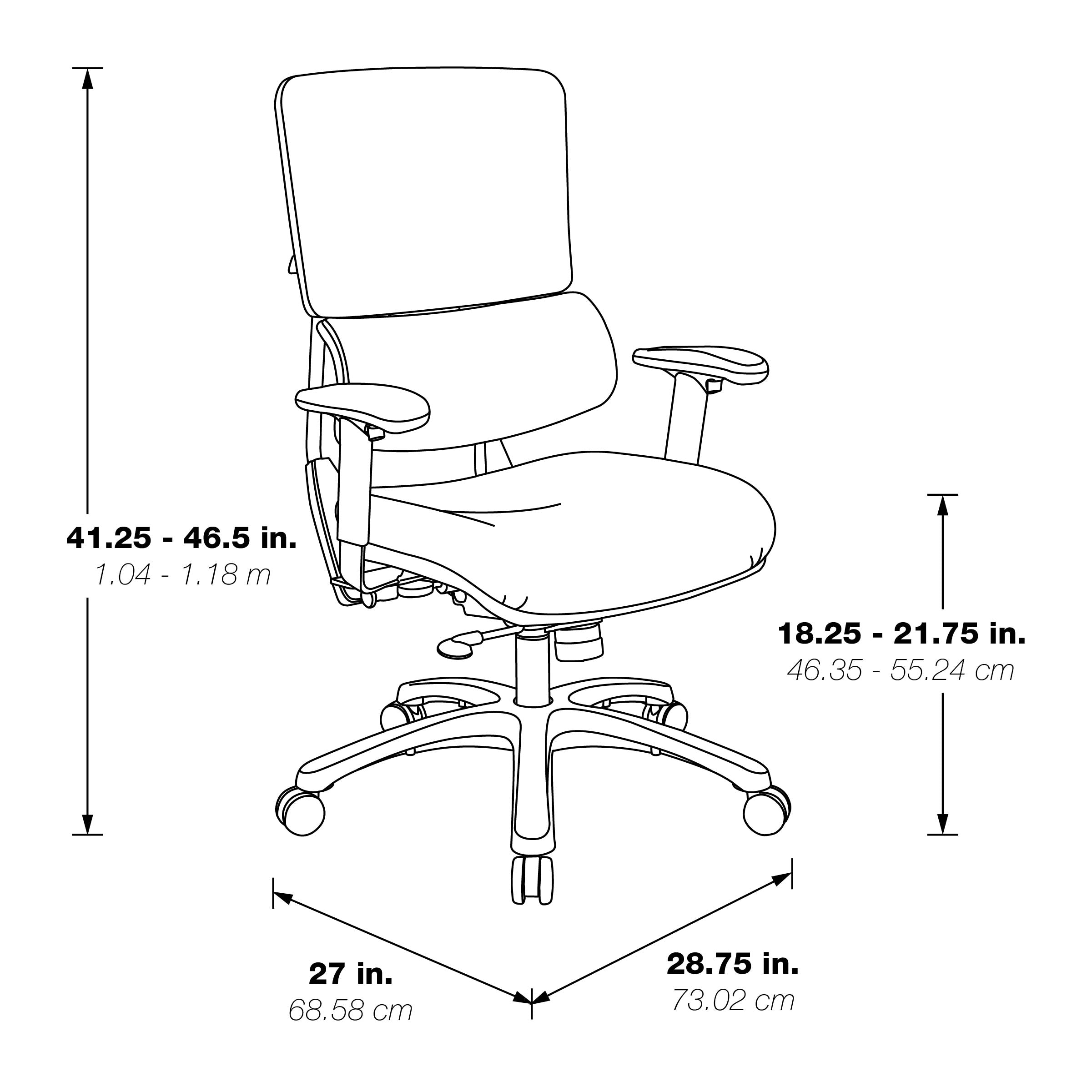 Dillon Seat and Back Managers Chair - Black