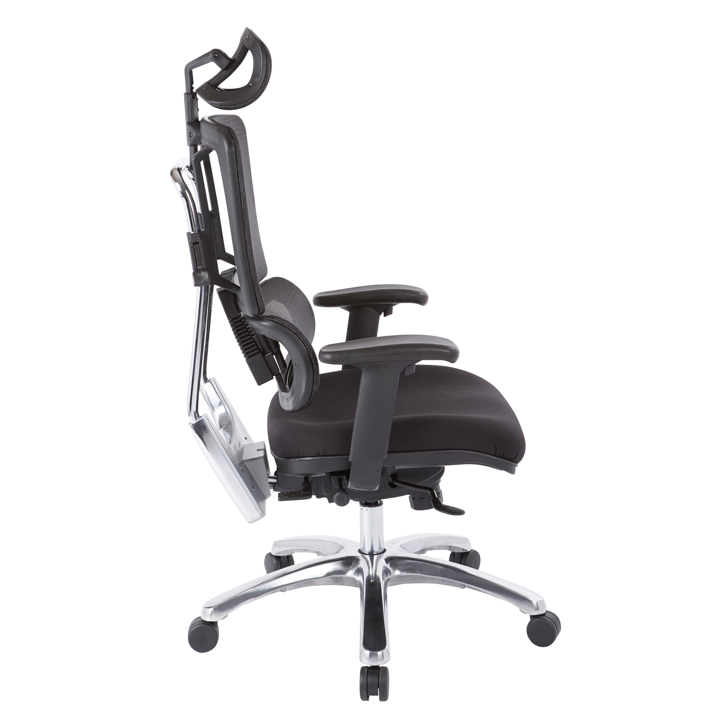 Vertical Black Mesh Back Chair with Headrest - Black