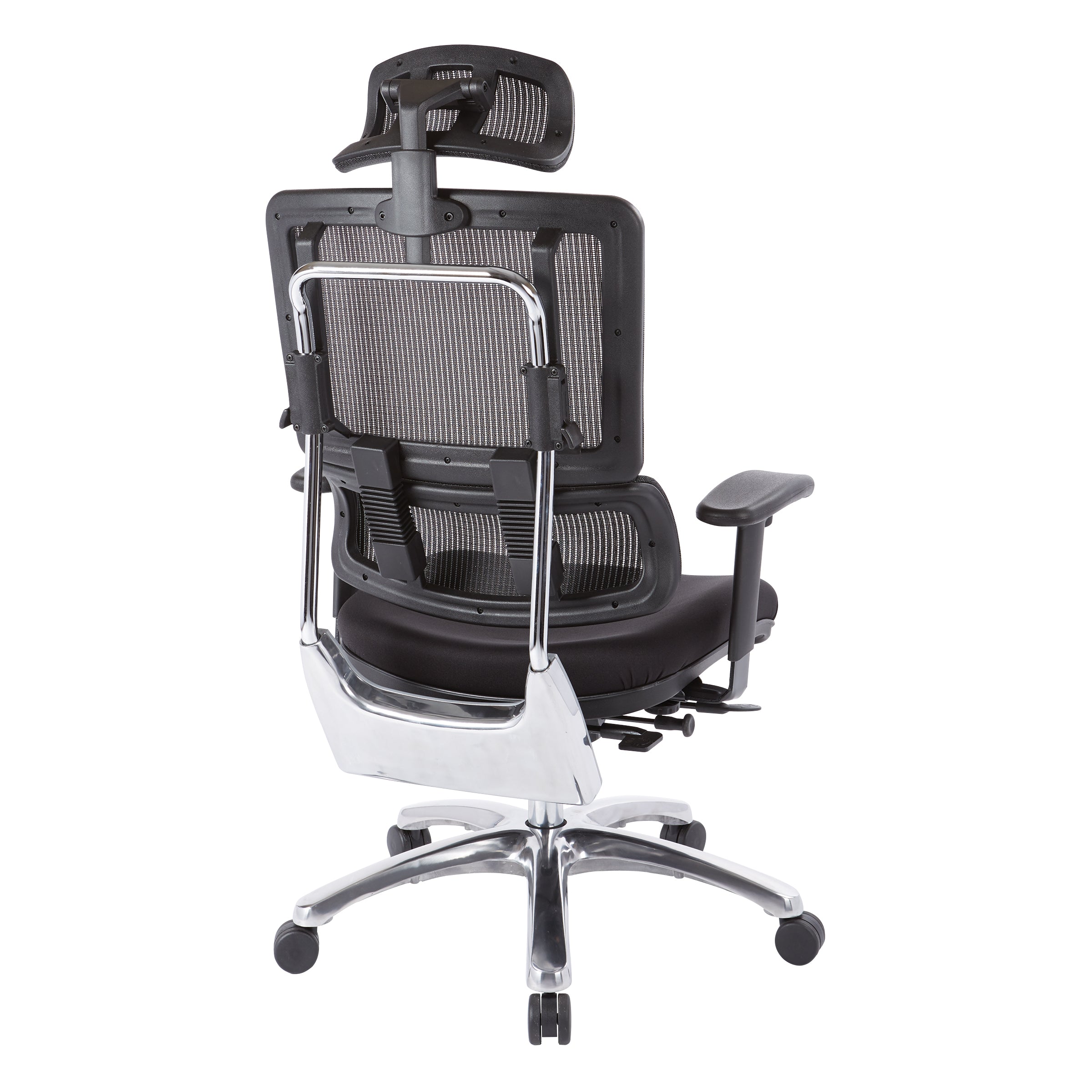 Vertical Black Mesh Back Chair with Headrest - Black