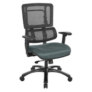Vertical Black Mesh Back Chair with Shiny Black Base - Grey