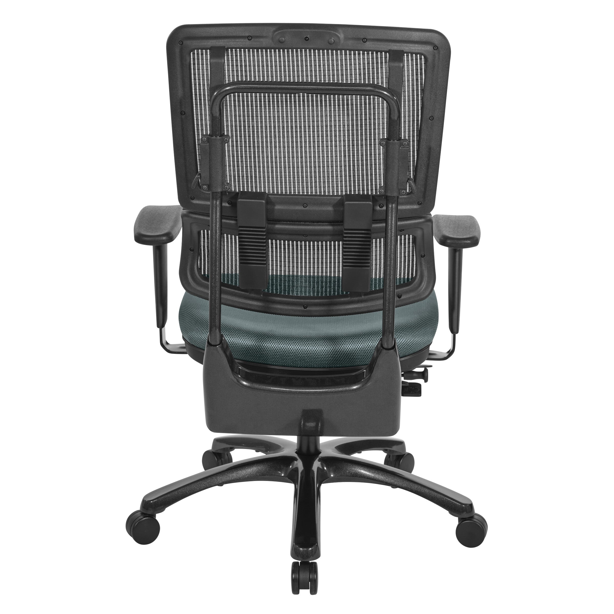 Vertical Black Mesh Back Chair with Shiny Black Base - Grey